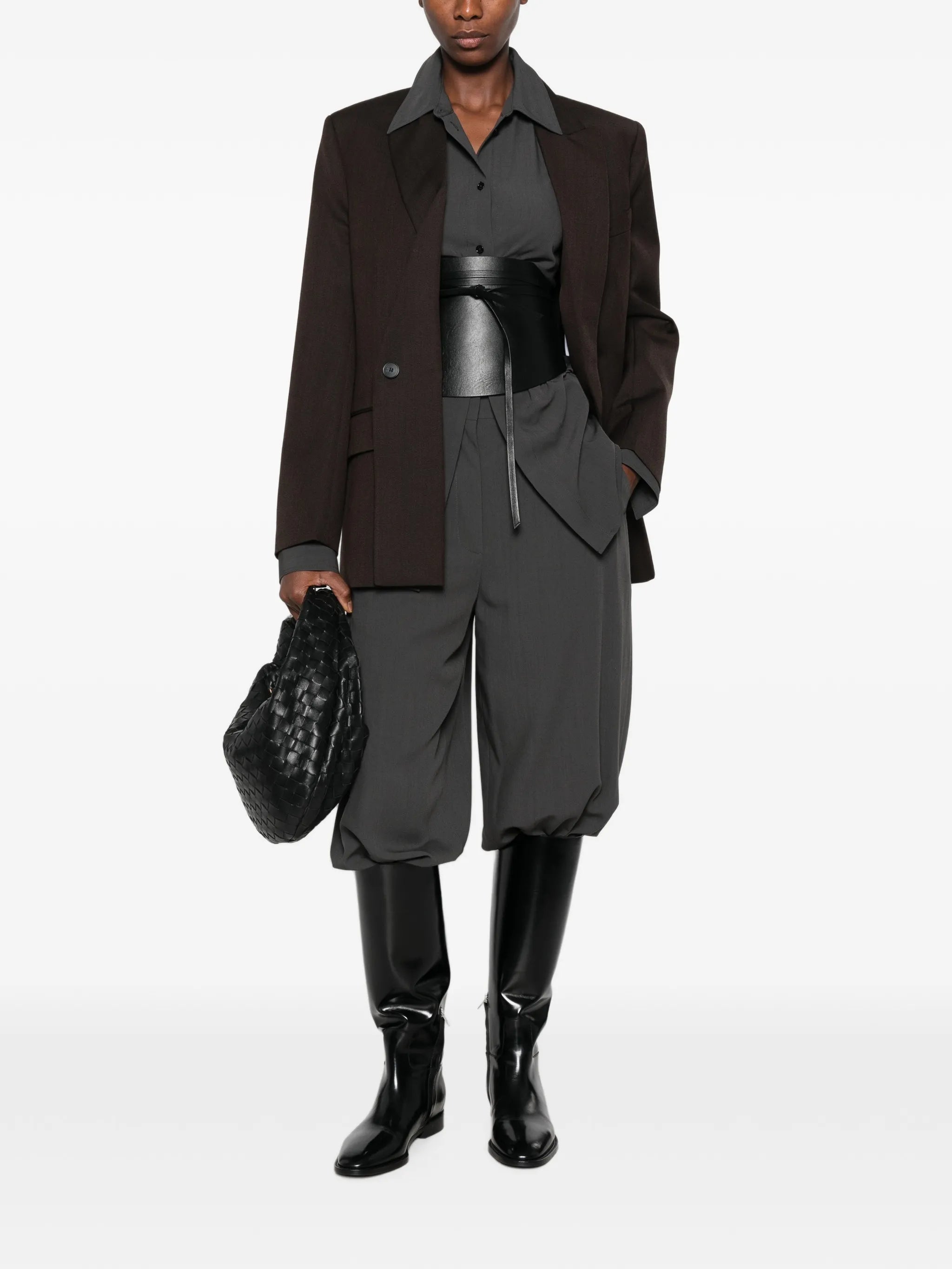 layered double-breasted jacket