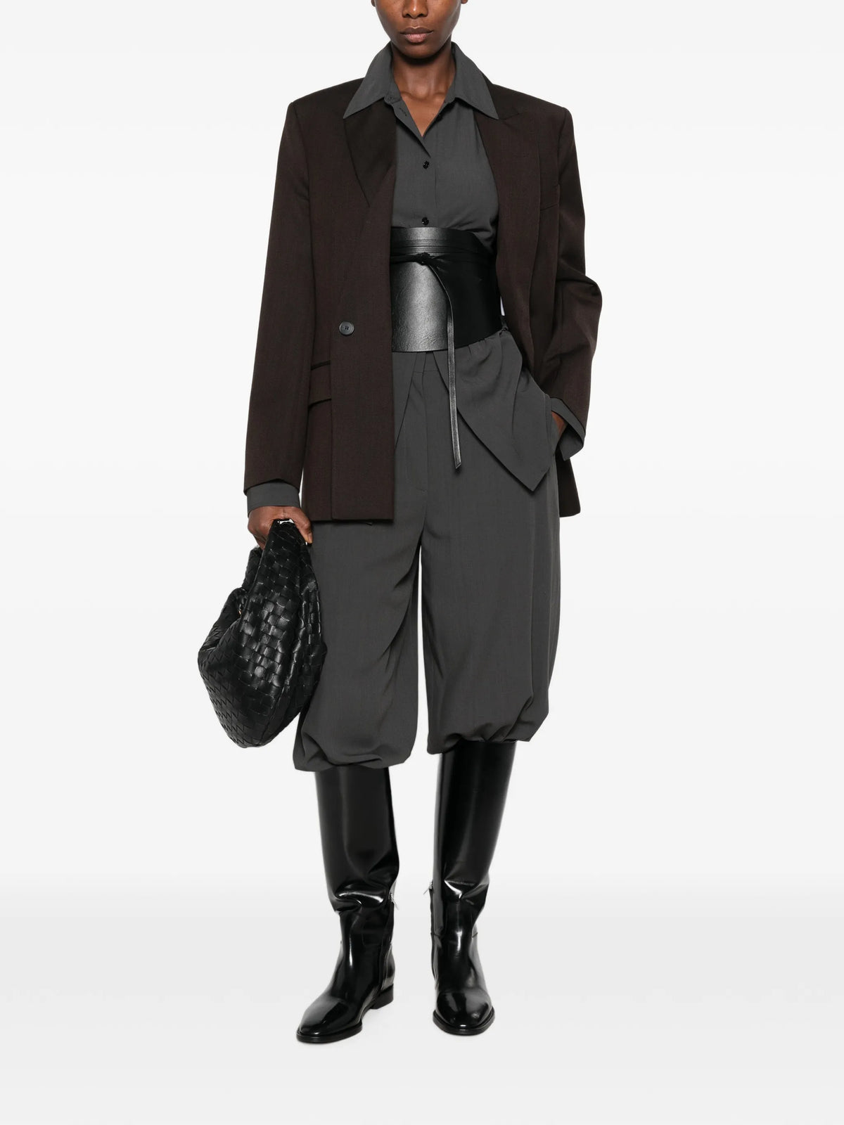 layered double-breasted jacket