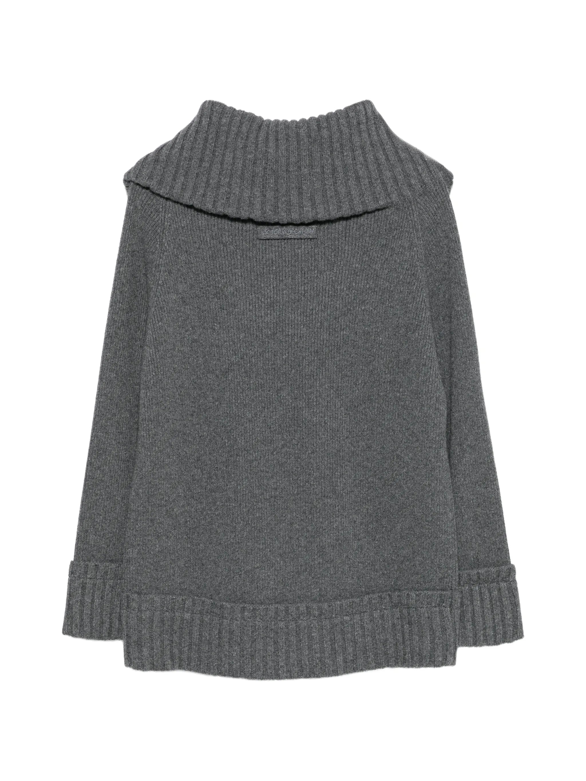 wide-collar ribbed sweater