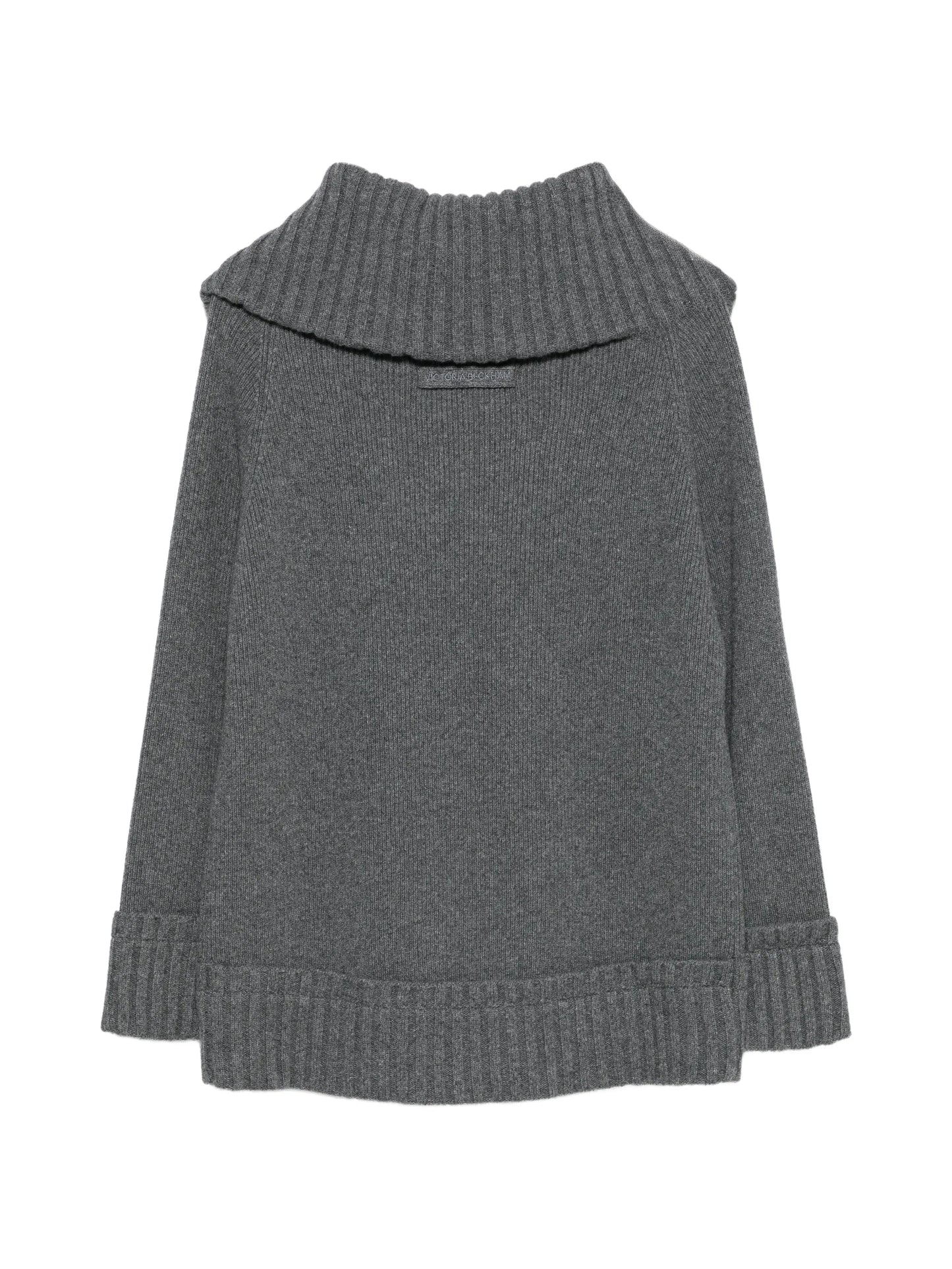 wide-collar ribbed sweater