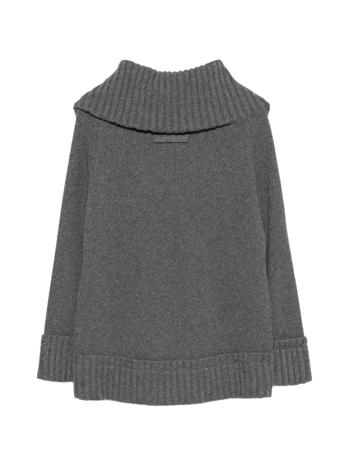 wide-collar ribbed sweater