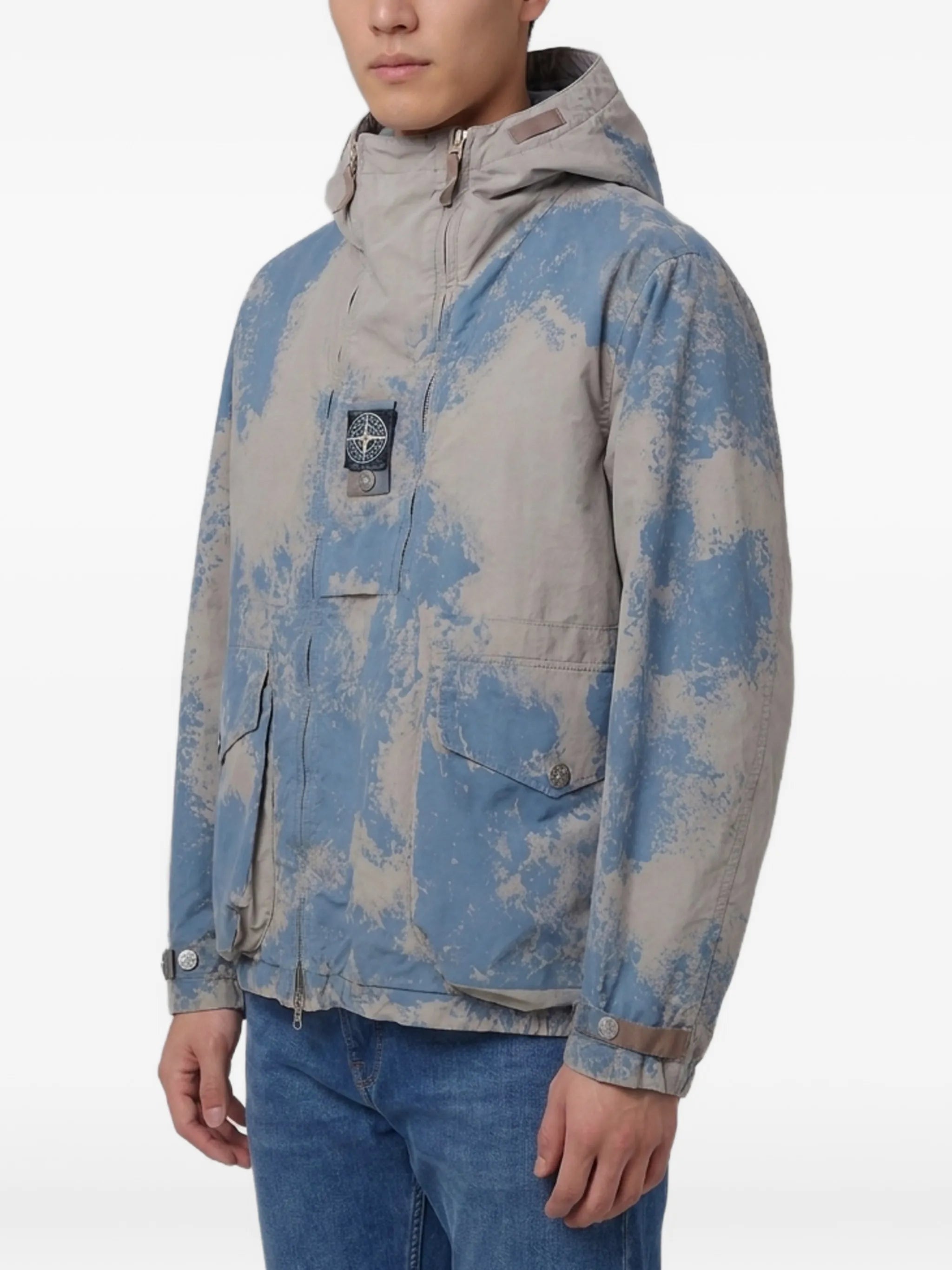 logo-patch hooded jacket