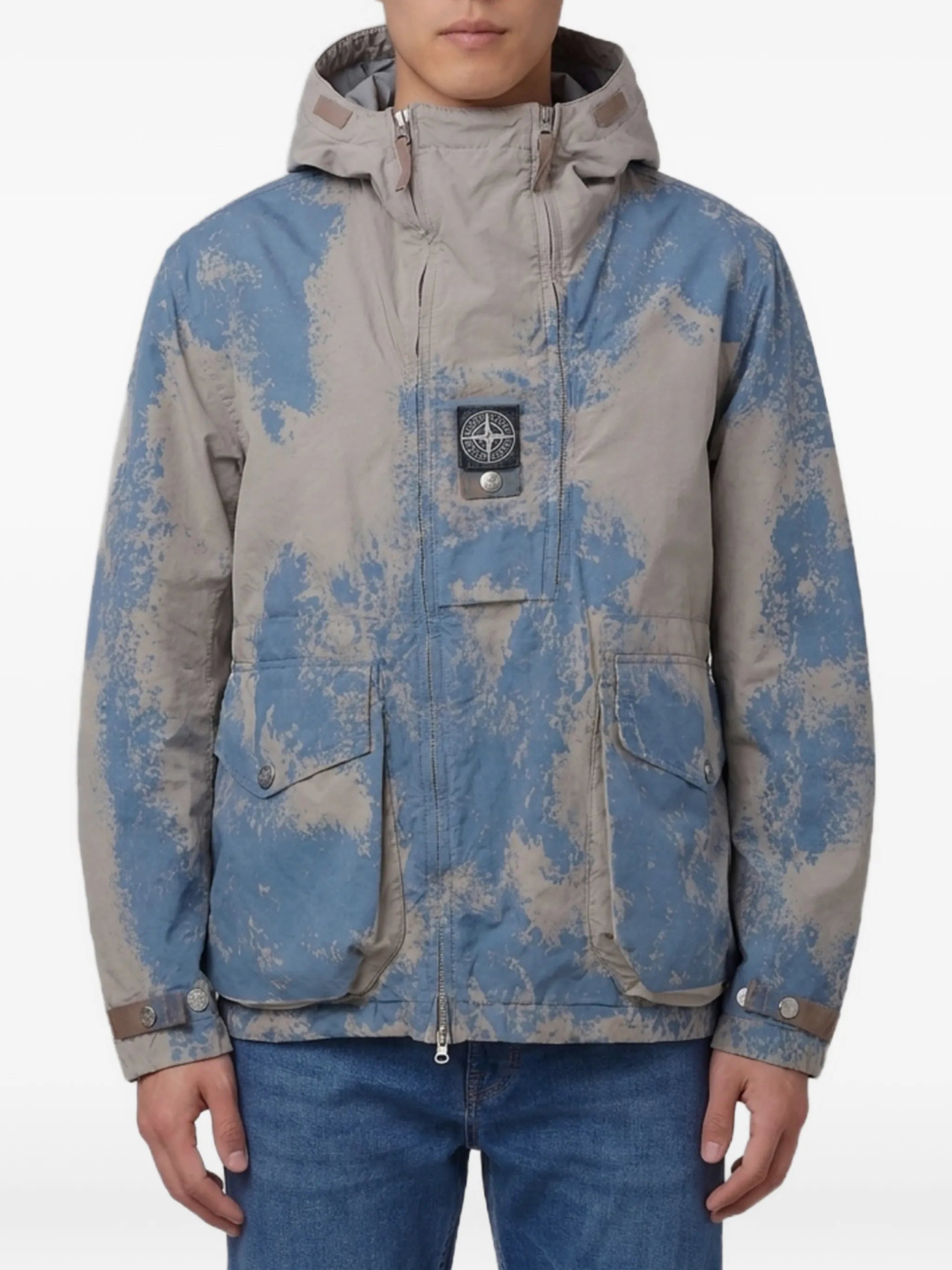 logo-patch hooded jacket