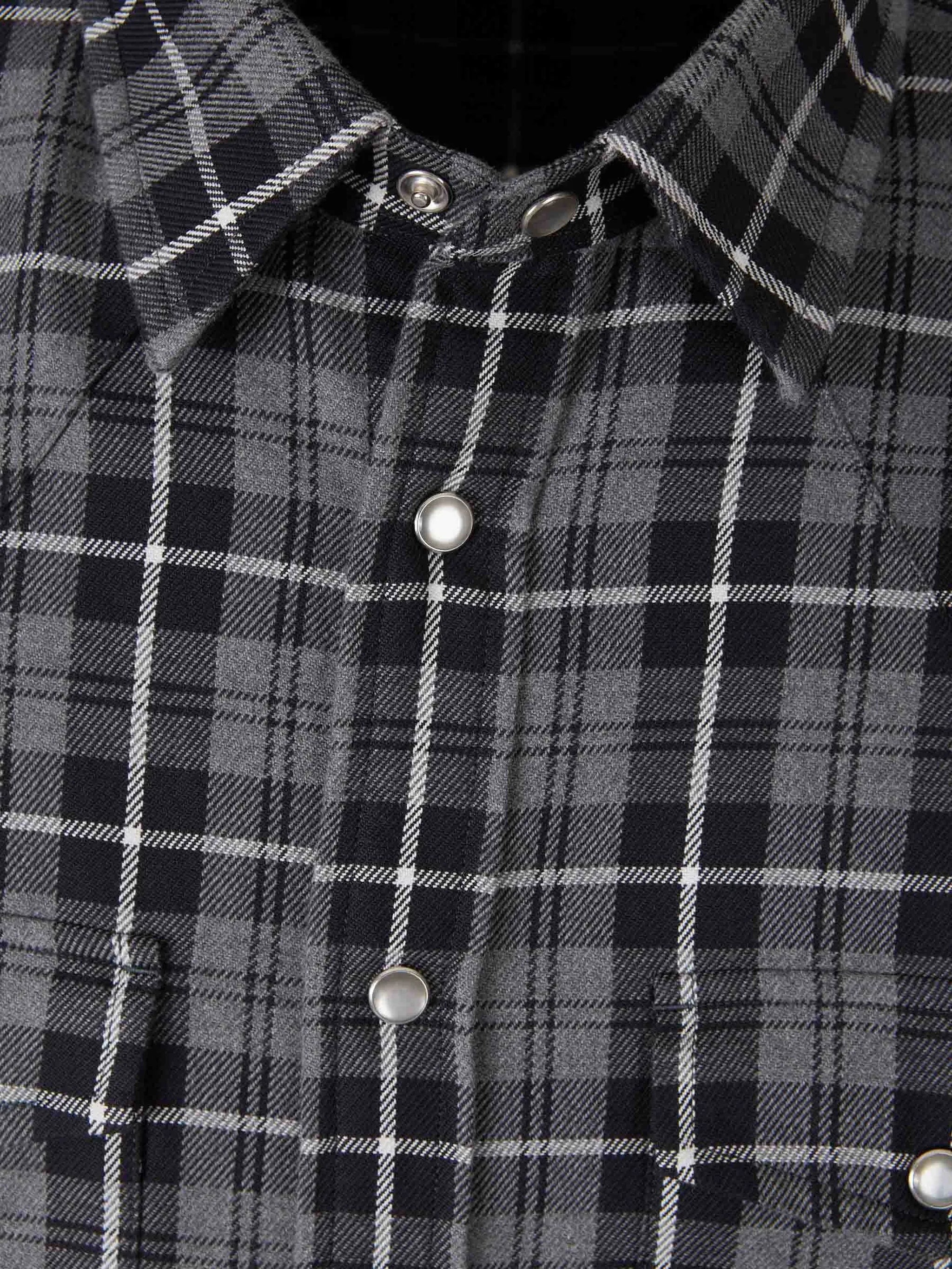 check-pattern button-down shirt