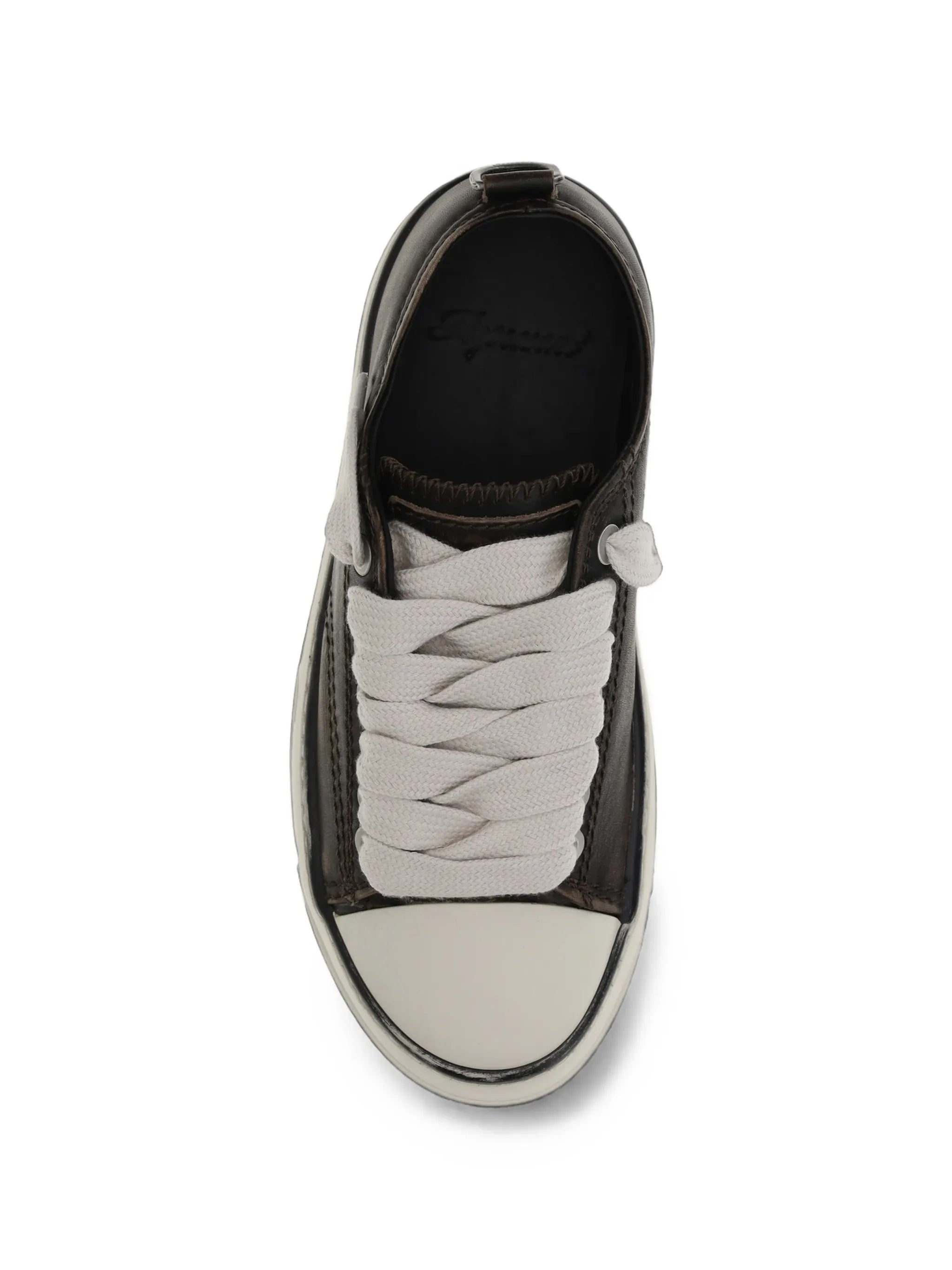 distressed-leather sneakers