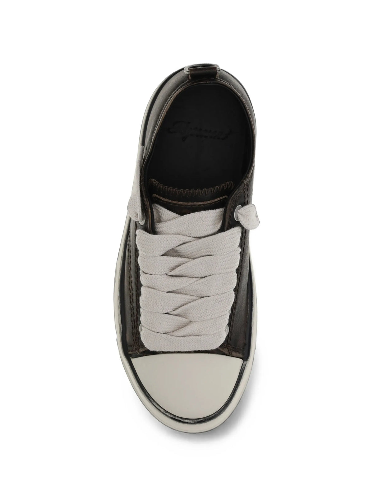 distressed-leather sneakers