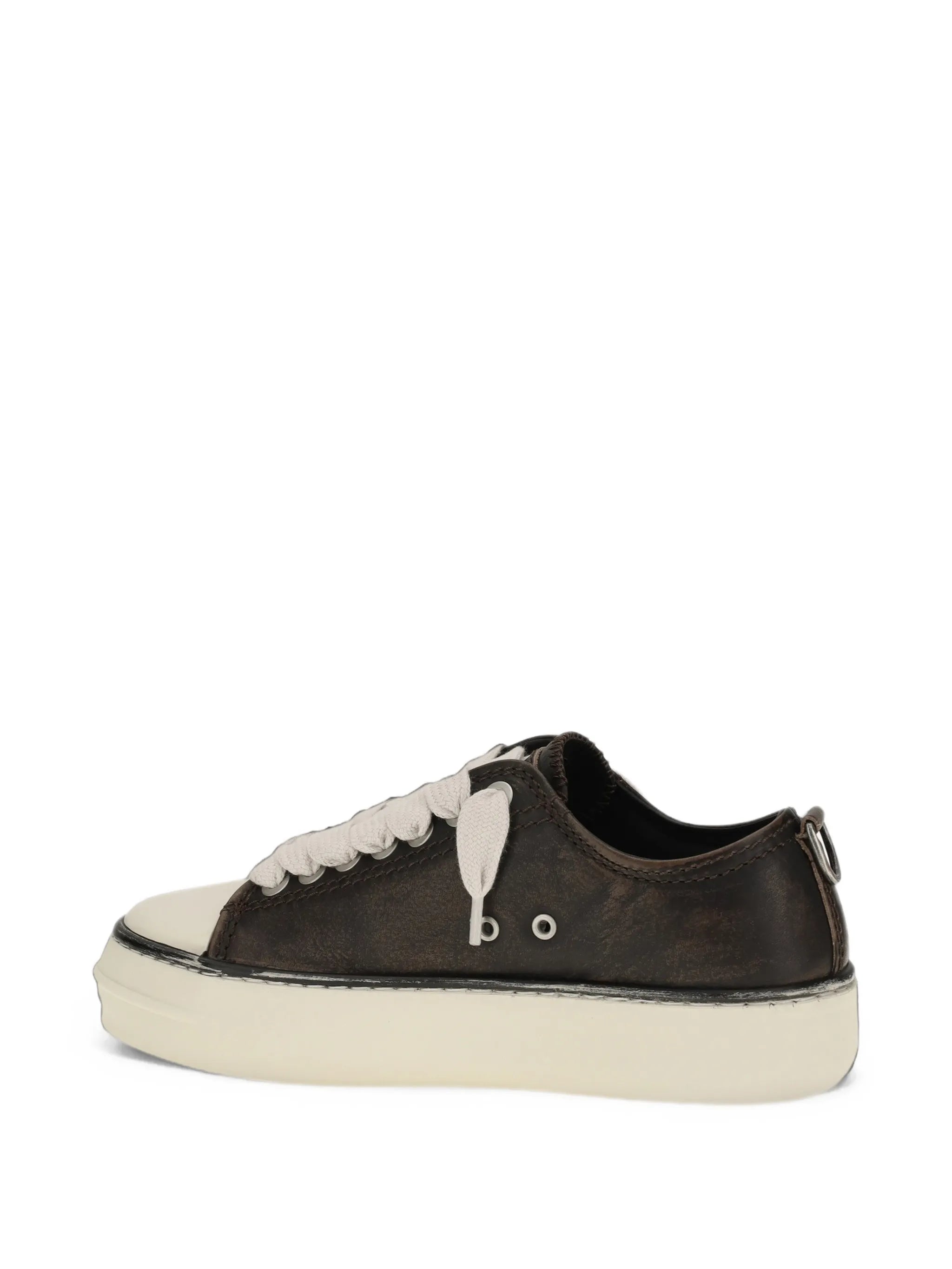distressed-leather sneakers