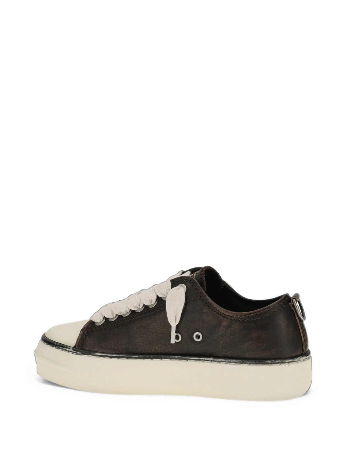 distressed-leather sneakers