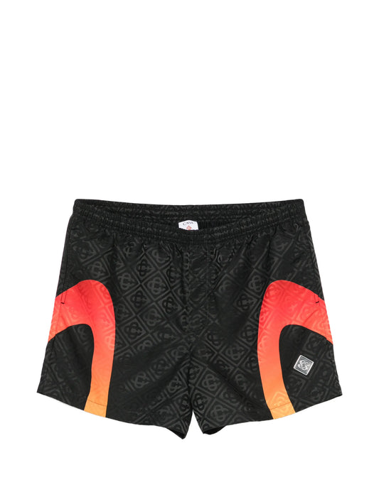 monogram-jacquard swim shorts