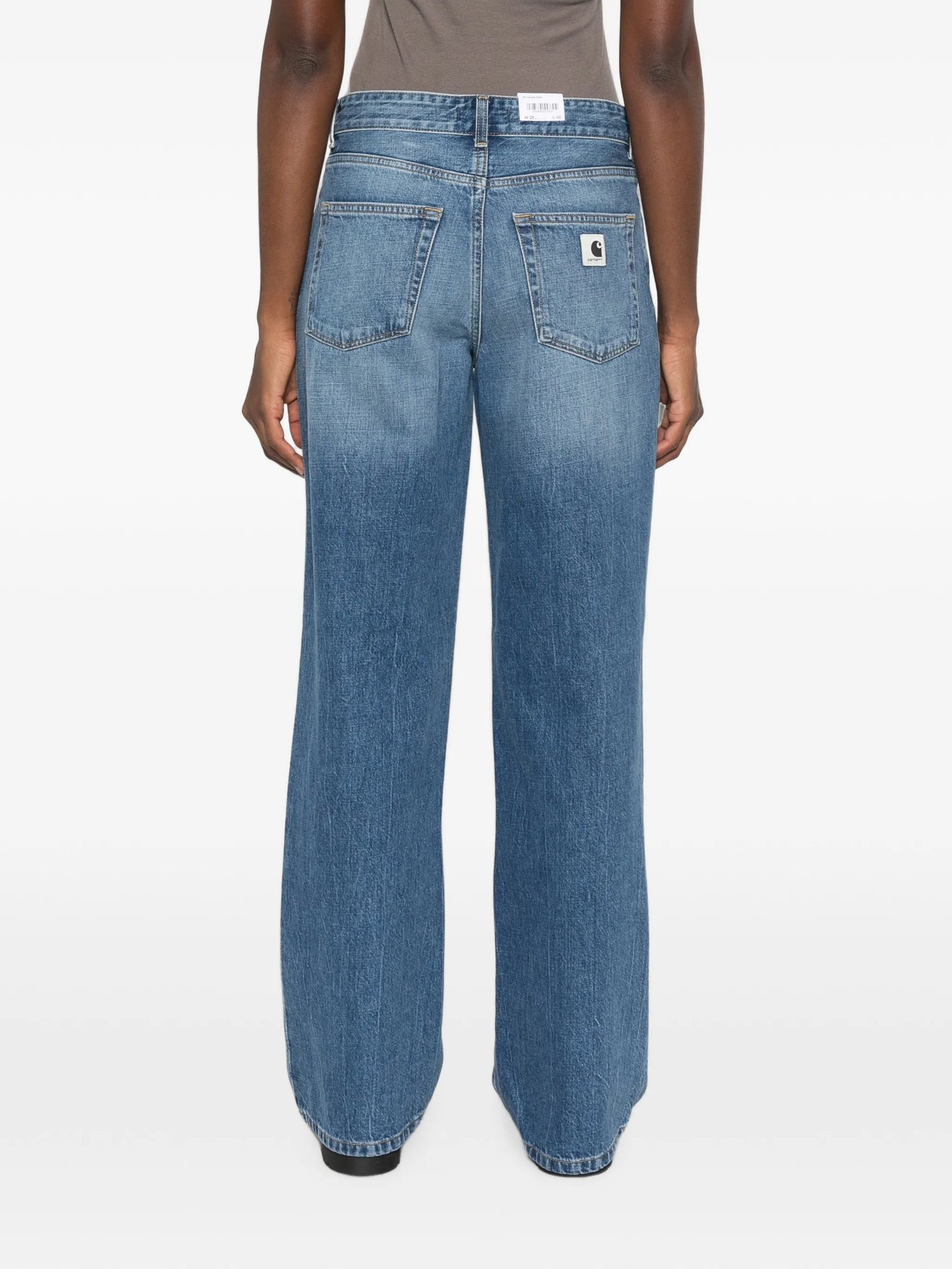 faded straight-leg jeans