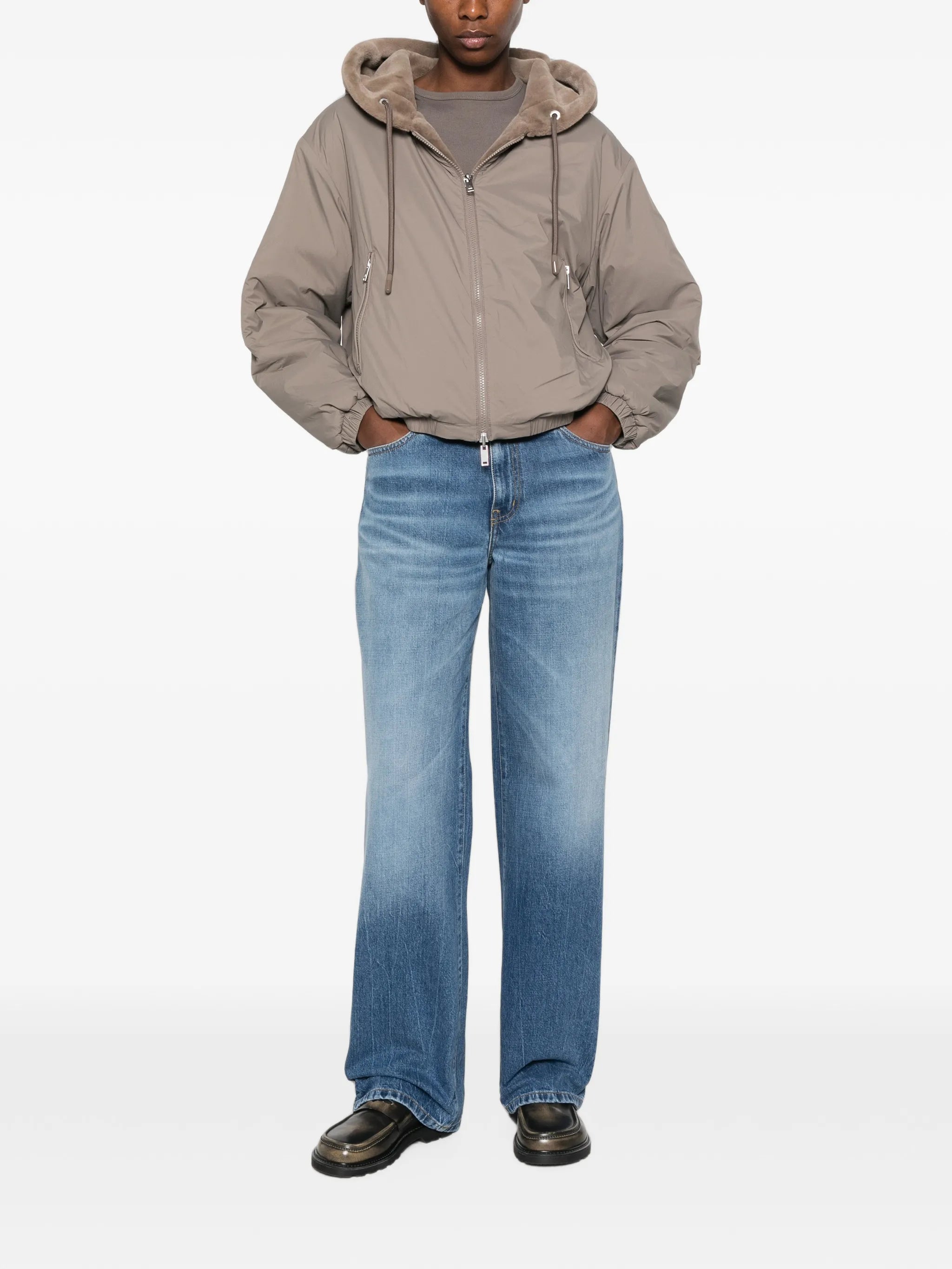 faded straight-leg jeans