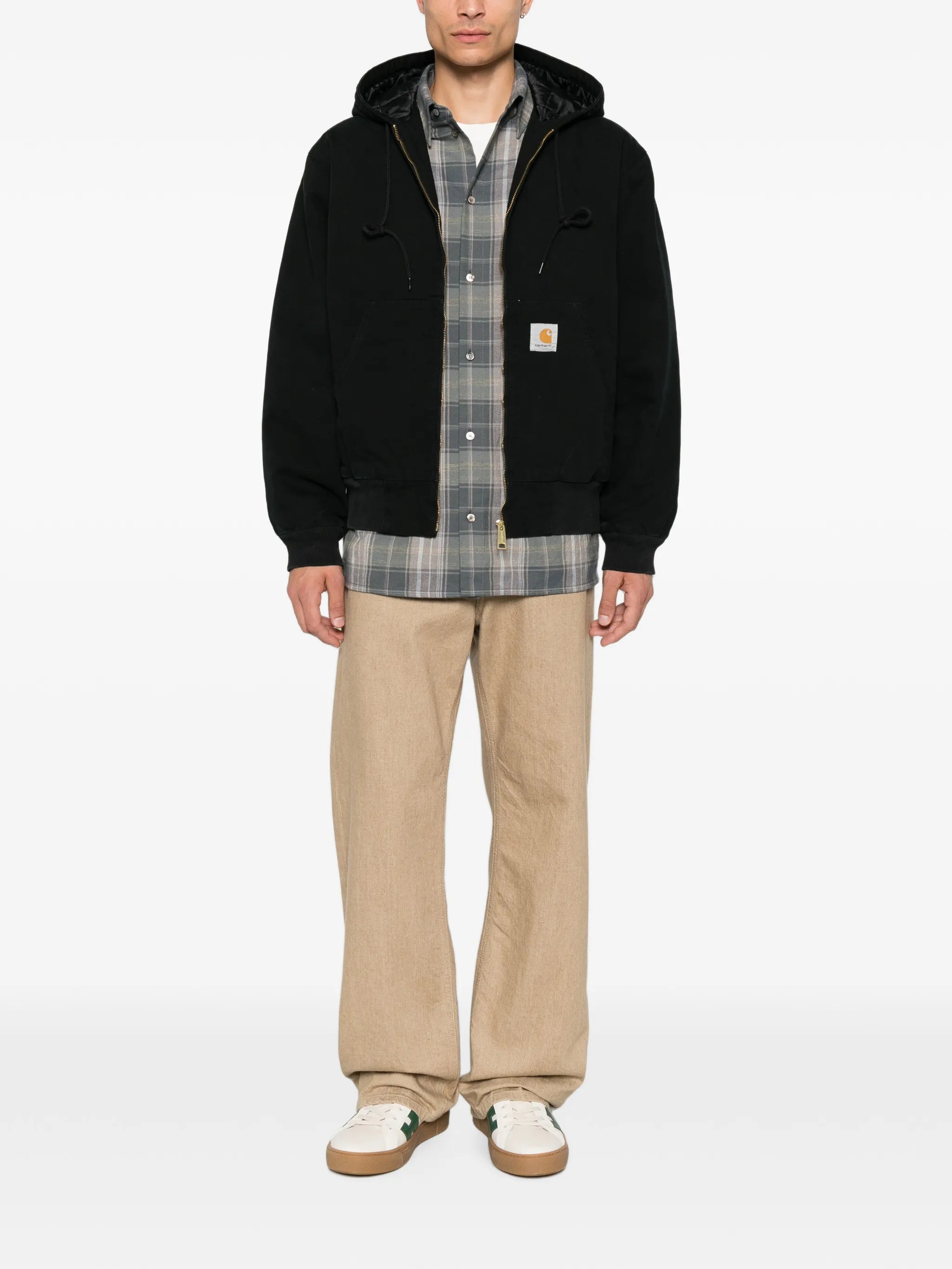OG Active logo-patch hooded jacket