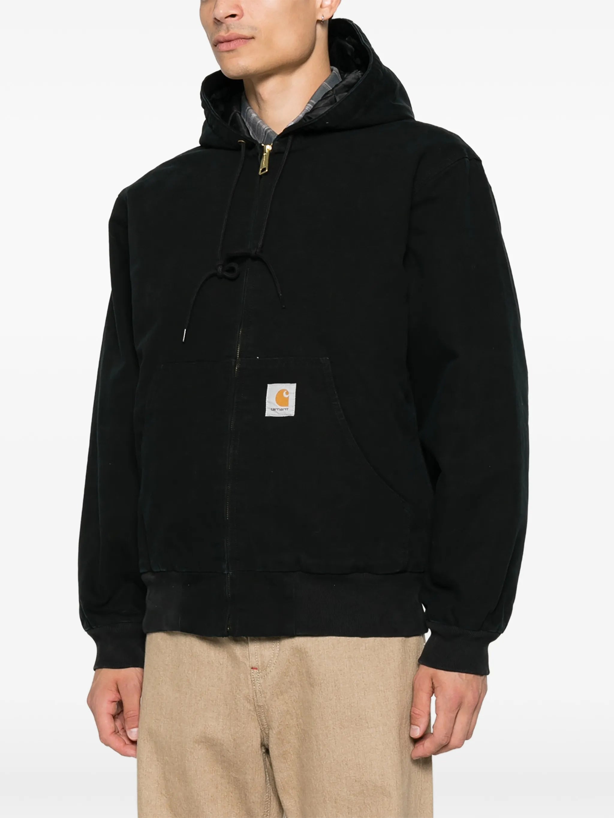 OG Active logo-patch hooded jacket