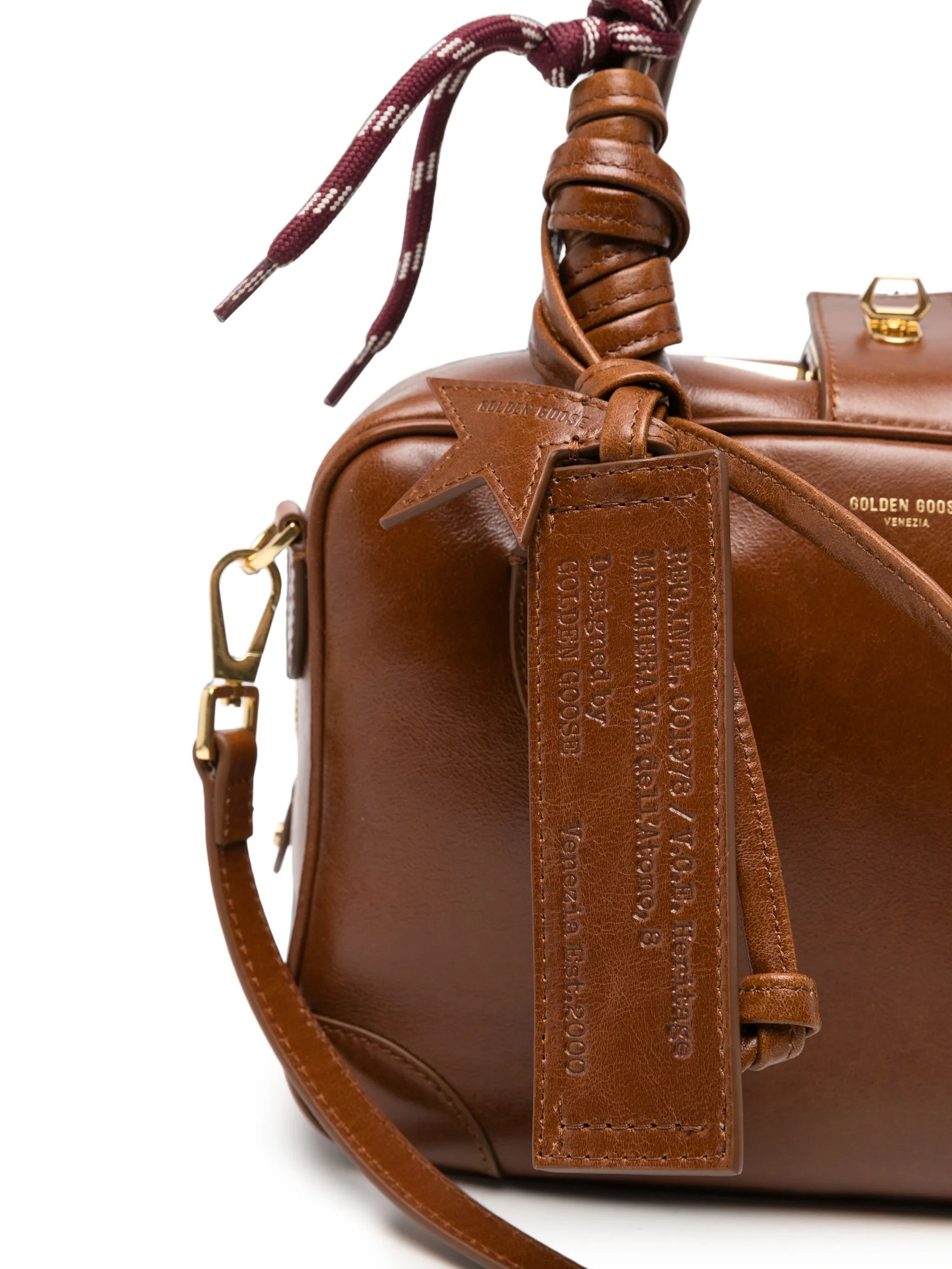 Vita bag in leather with charms and braided handle