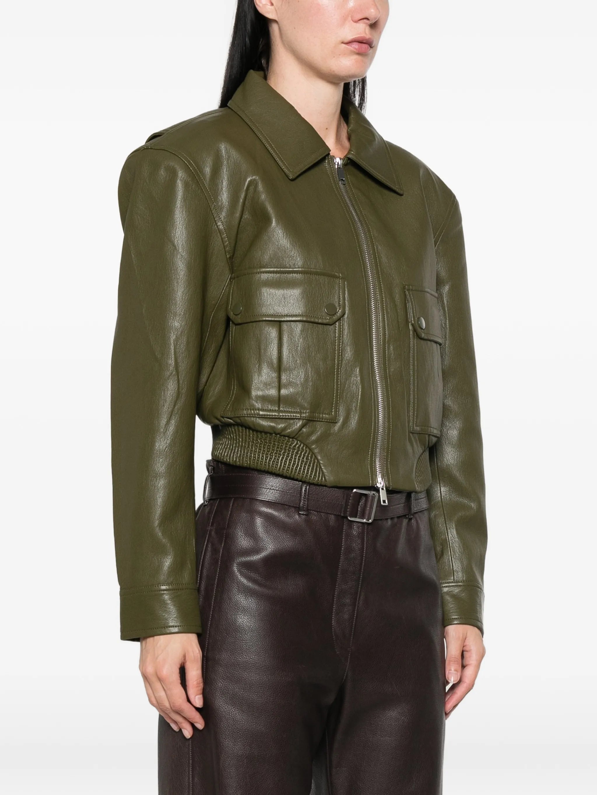 cropped zip-up jacket