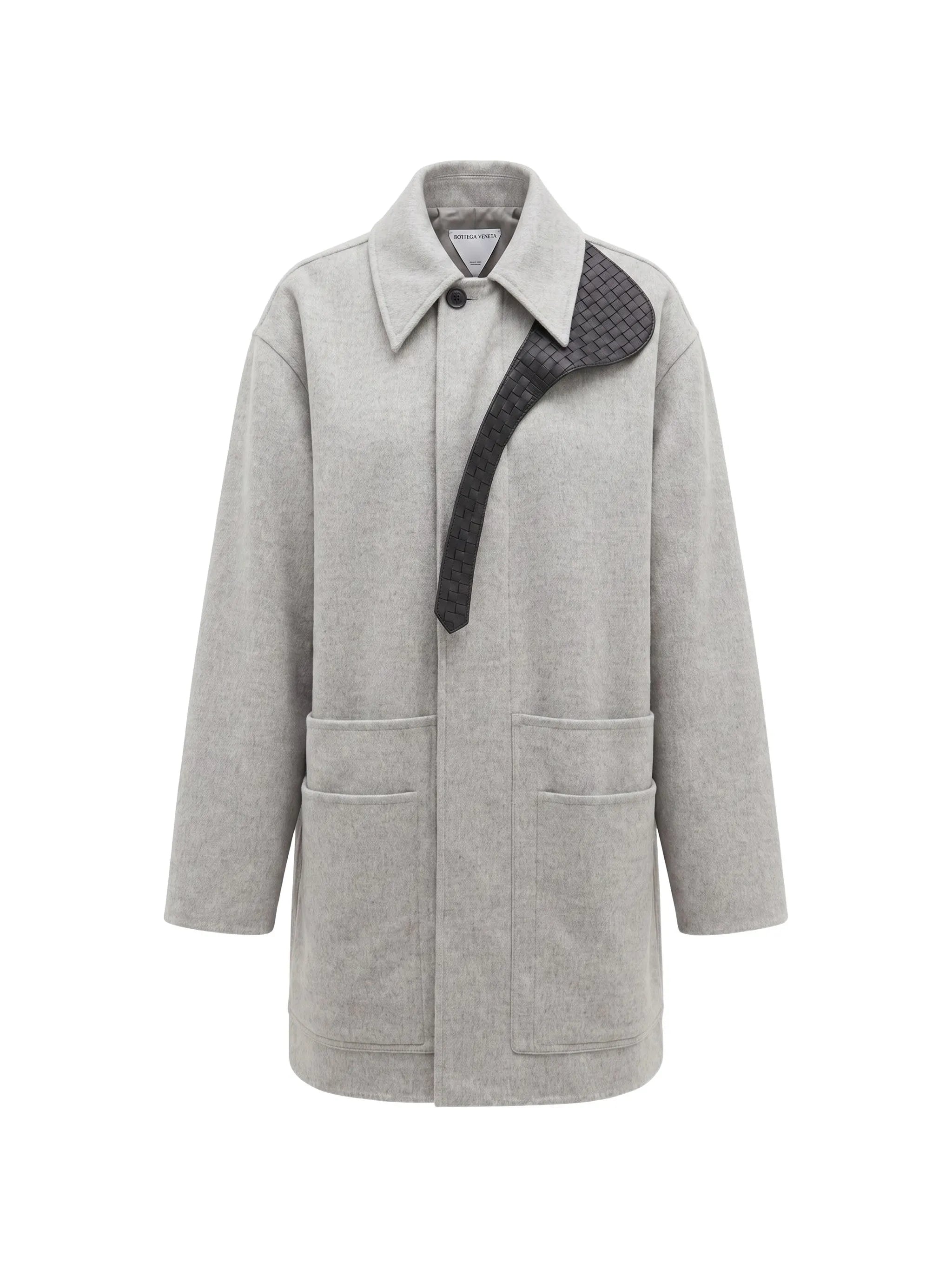 Intrecciato-detail coat