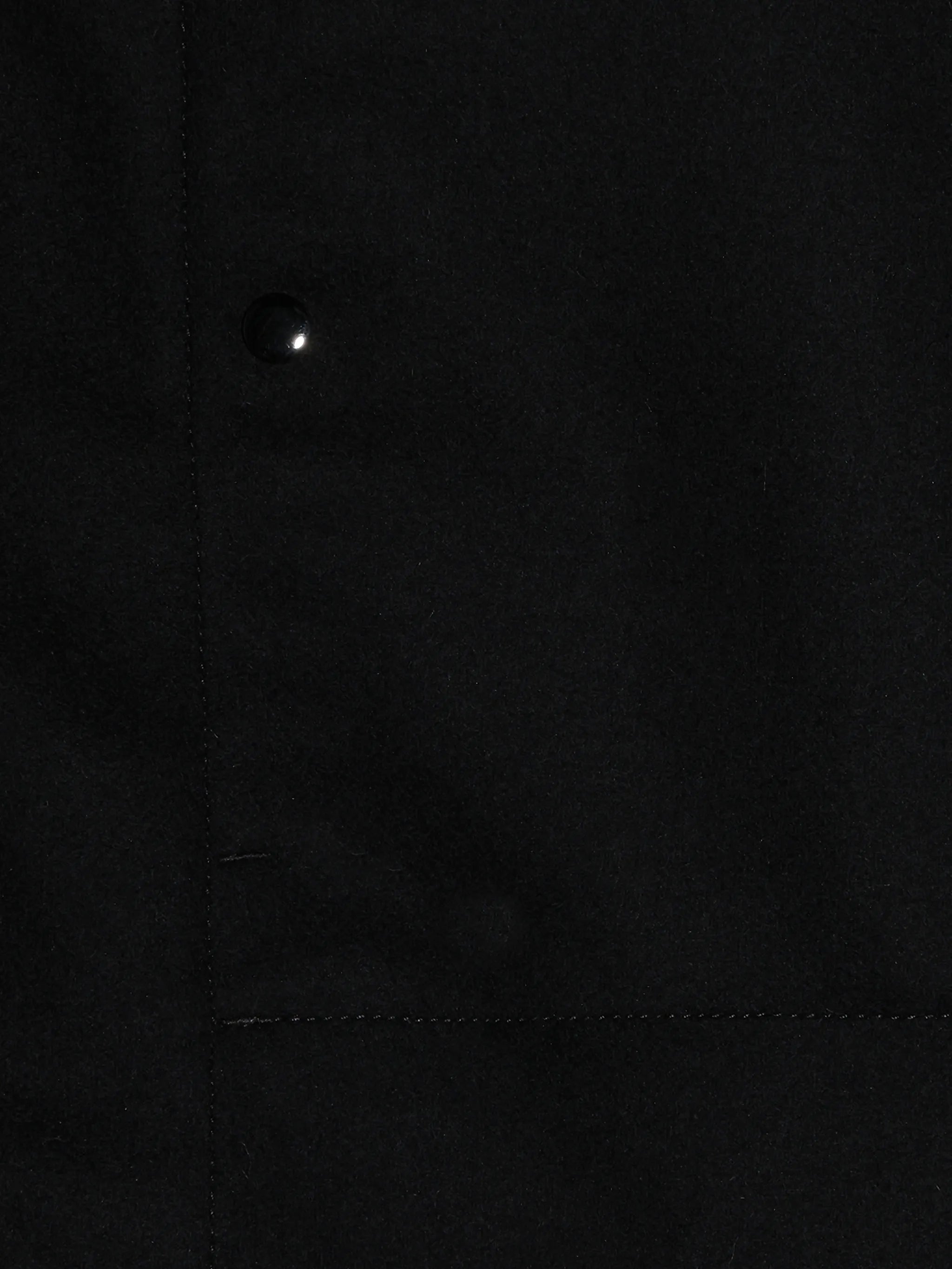 logo-patch button-up wool shirt