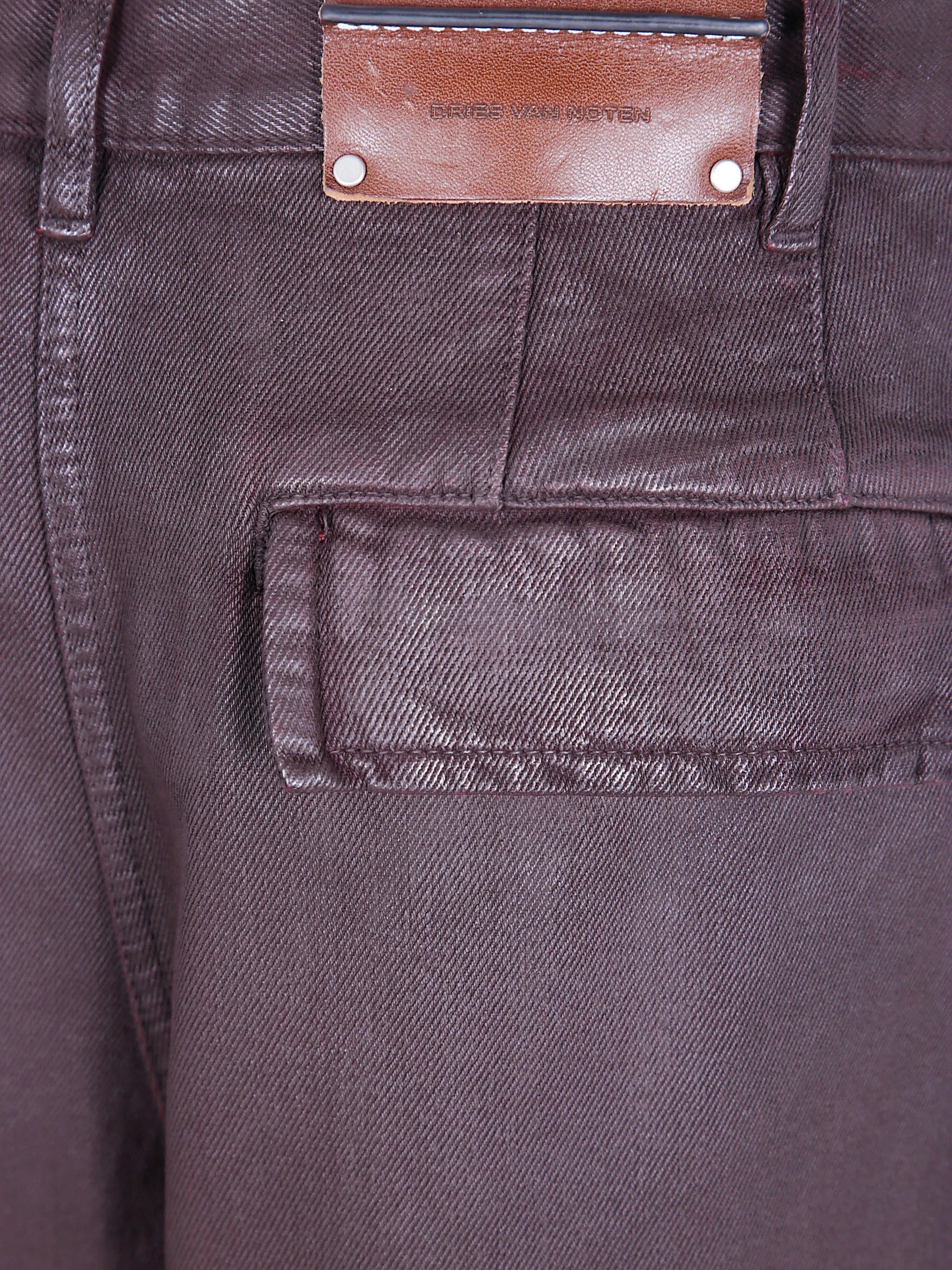 logo-patch coated jeans