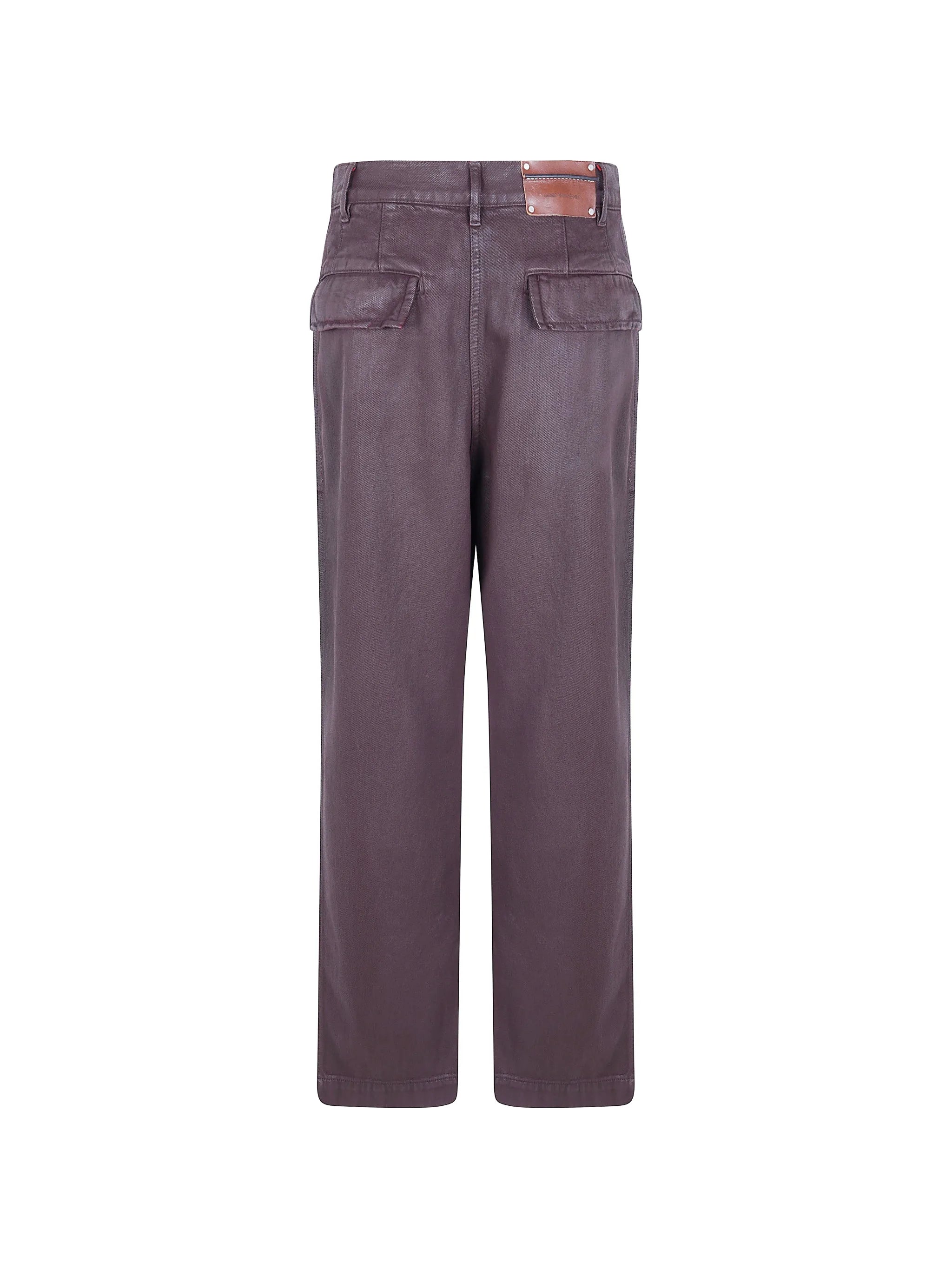 logo-patch coated jeans