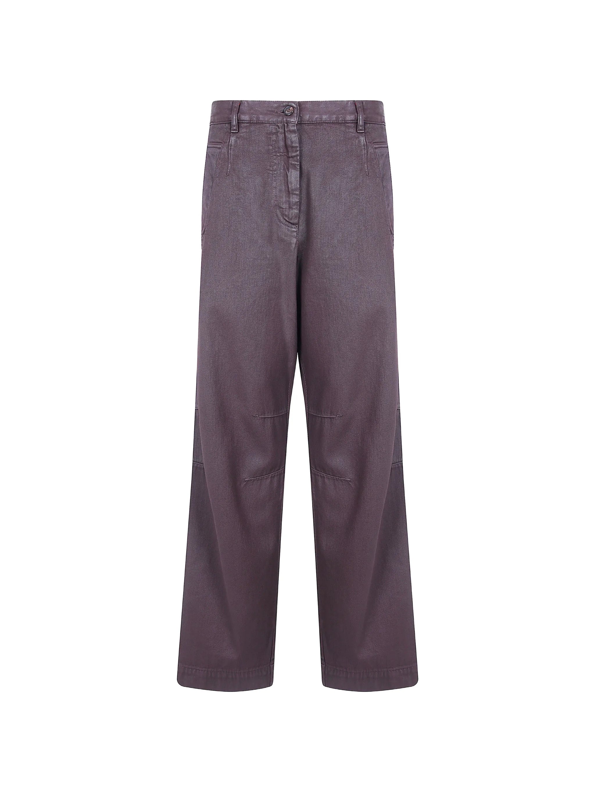 logo-patch coated jeans