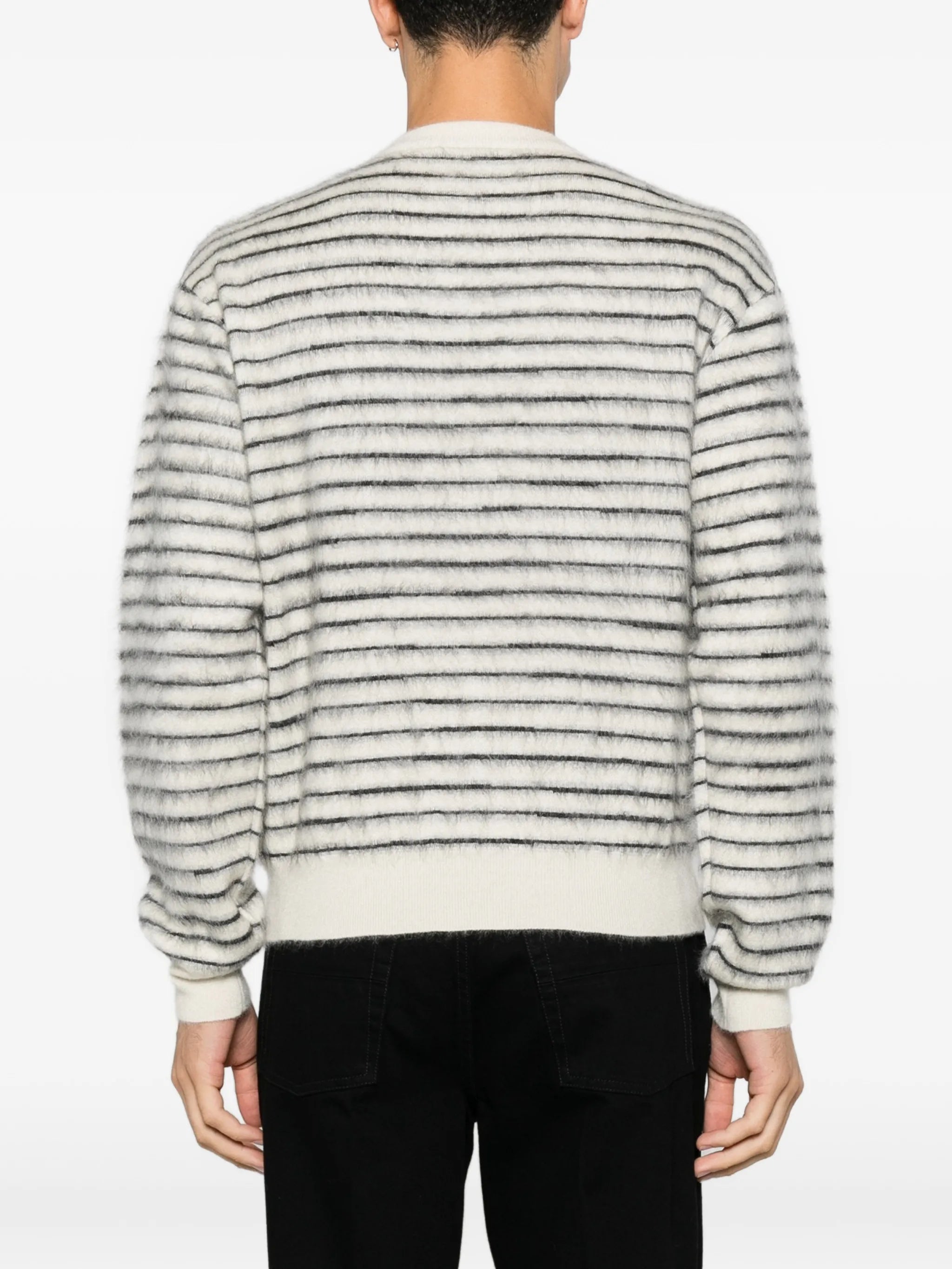 striped crew-neck sweater