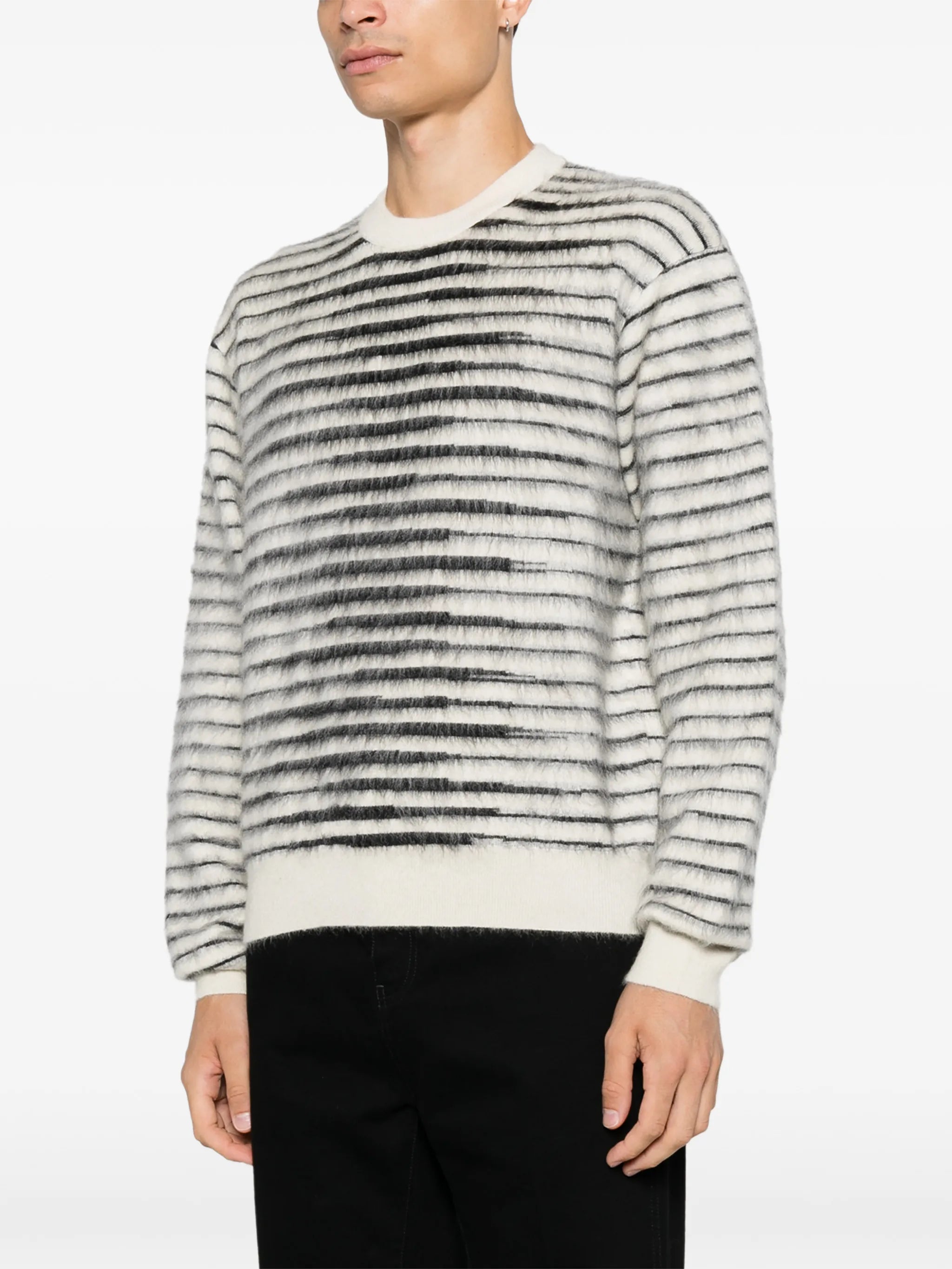 striped crew-neck sweater