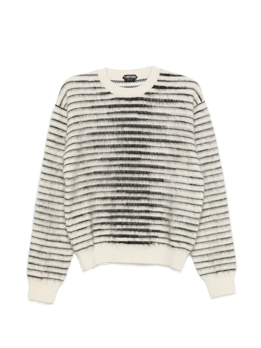 striped crew-neck sweater