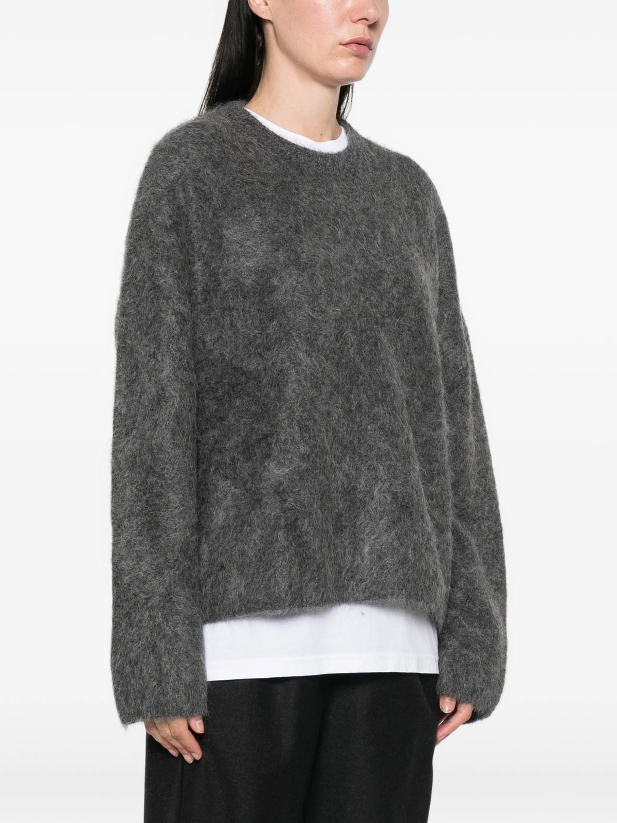 brushed-knit crew-neck sweater