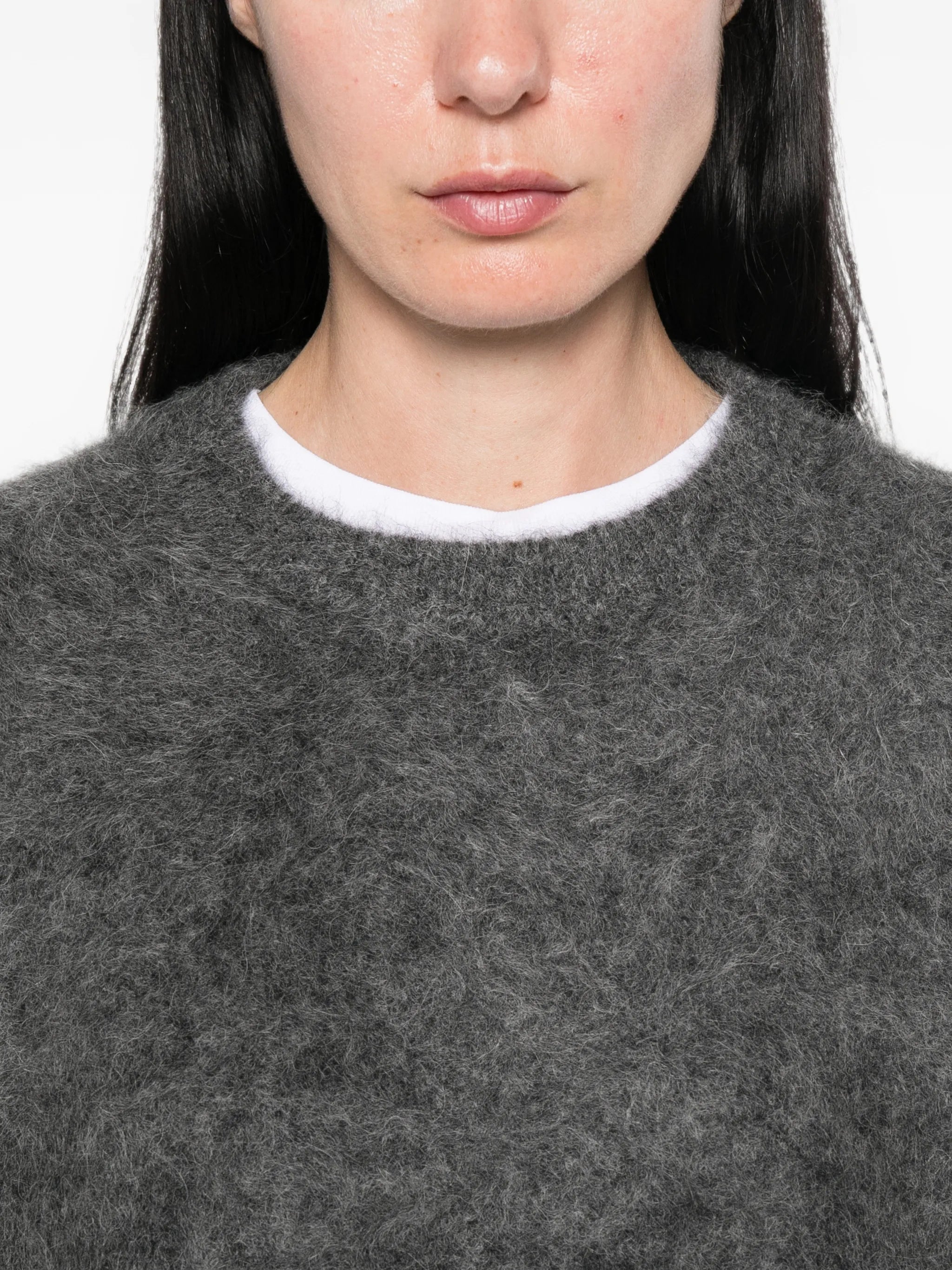 brushed-knit crew-neck sweater