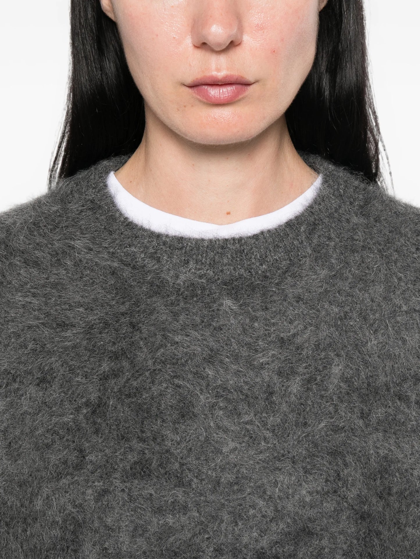 brushed-knit crew-neck sweater