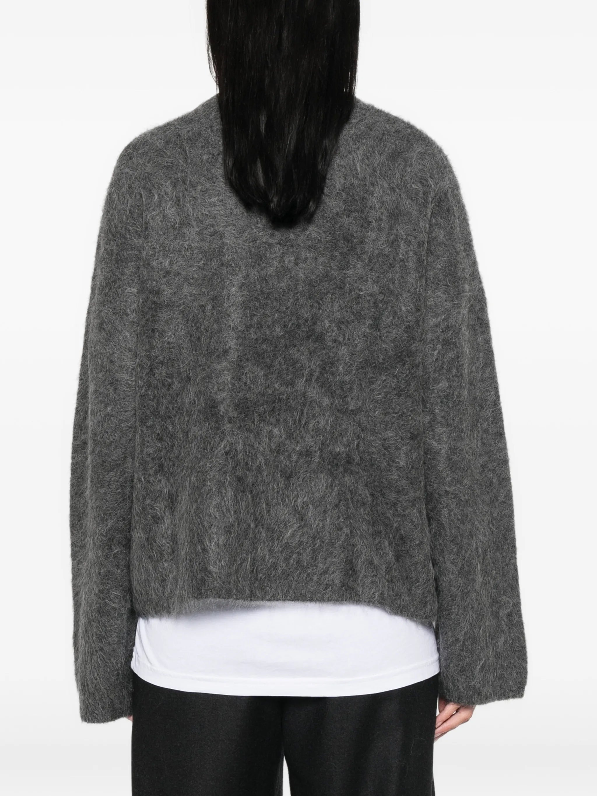 brushed-knit crew-neck sweater