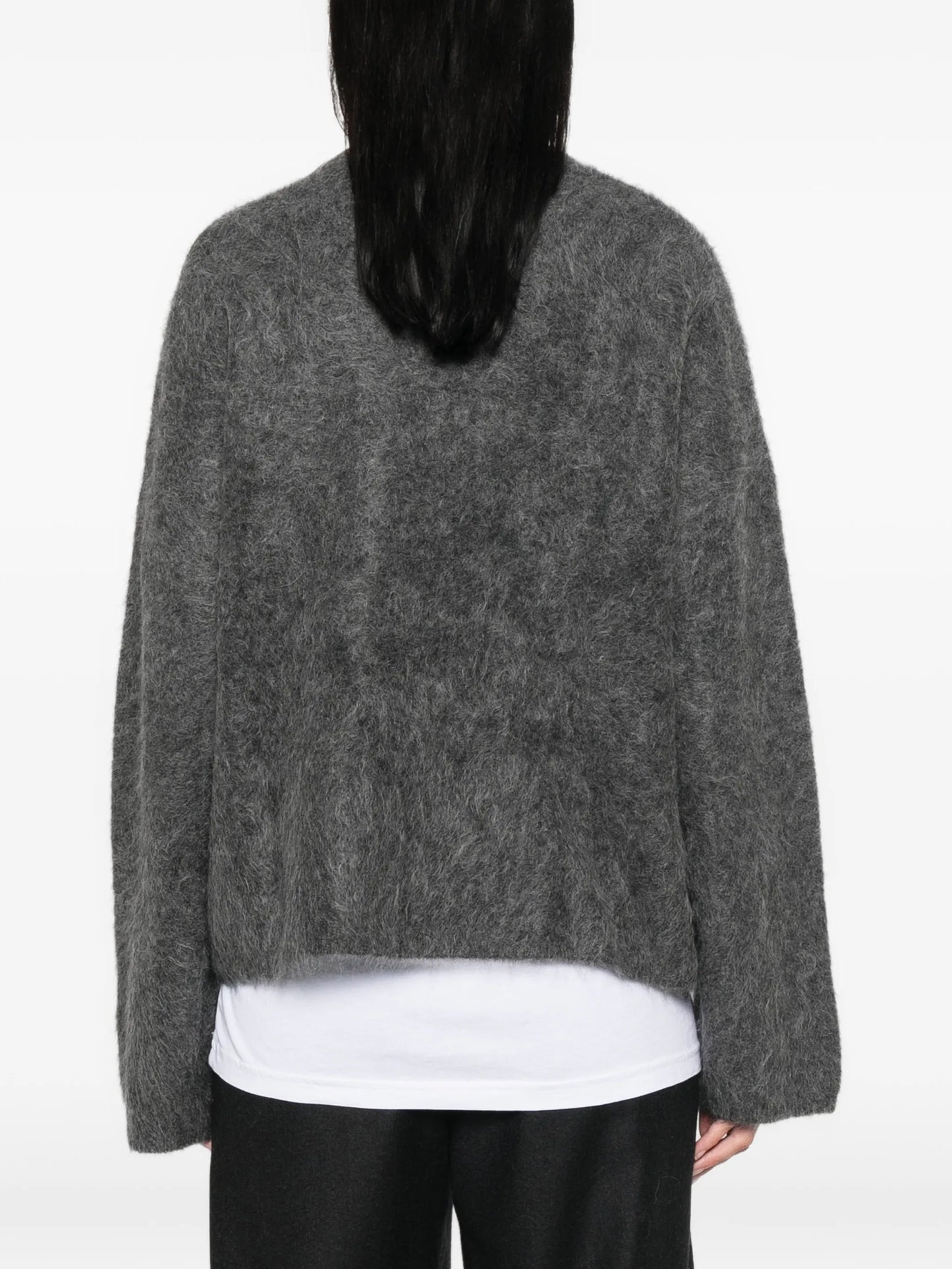 brushed-knit crew-neck sweater