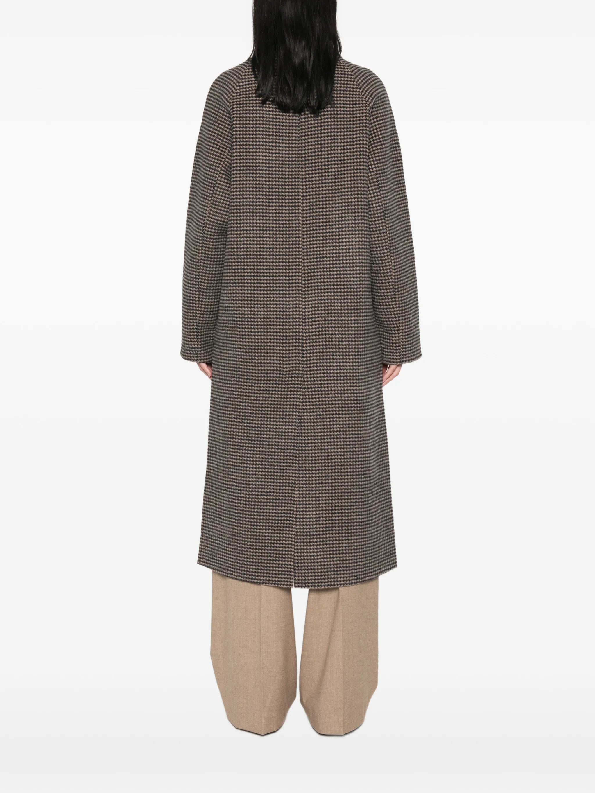 houndstooth double-breasted coat
