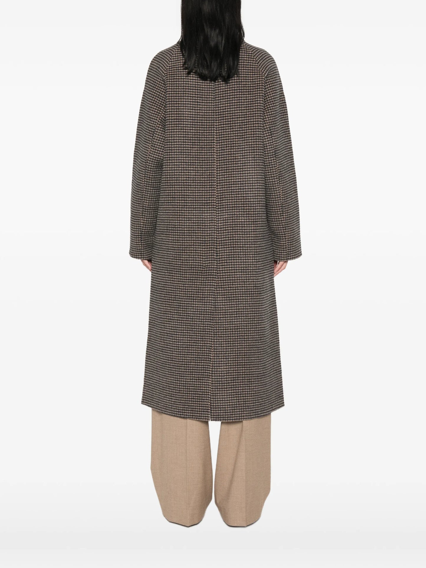 houndstooth double-breasted coat