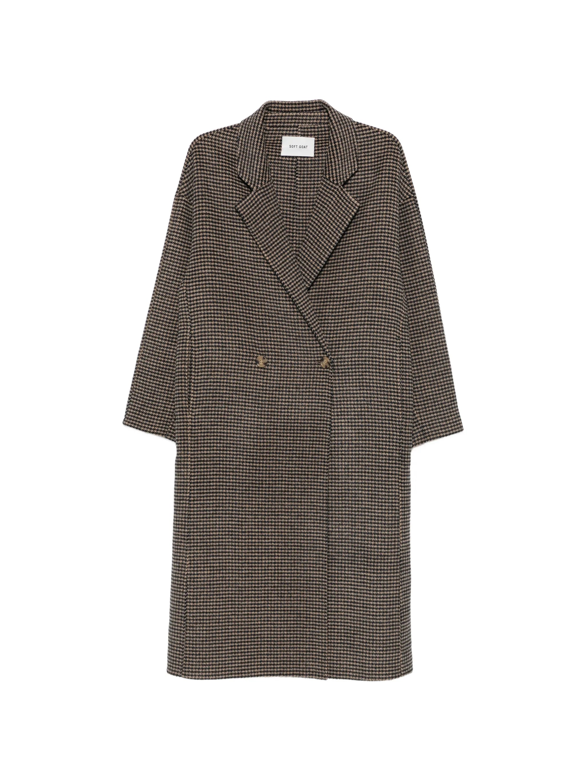 houndstooth double-breasted coat