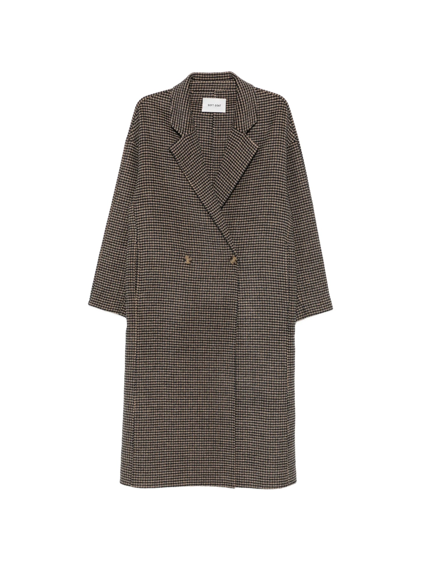 houndstooth double-breasted coat