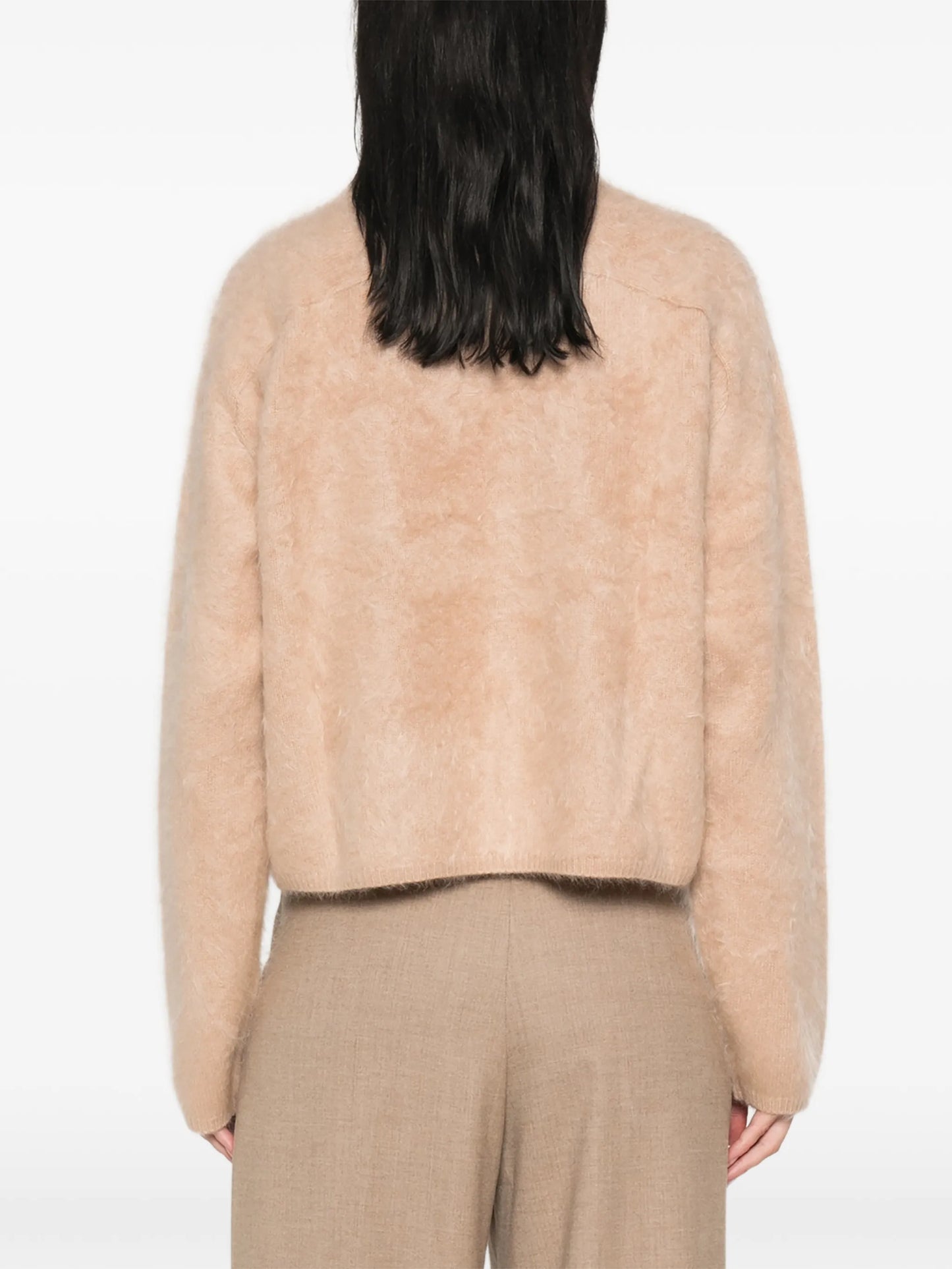brushed-finish crew-neck sweater