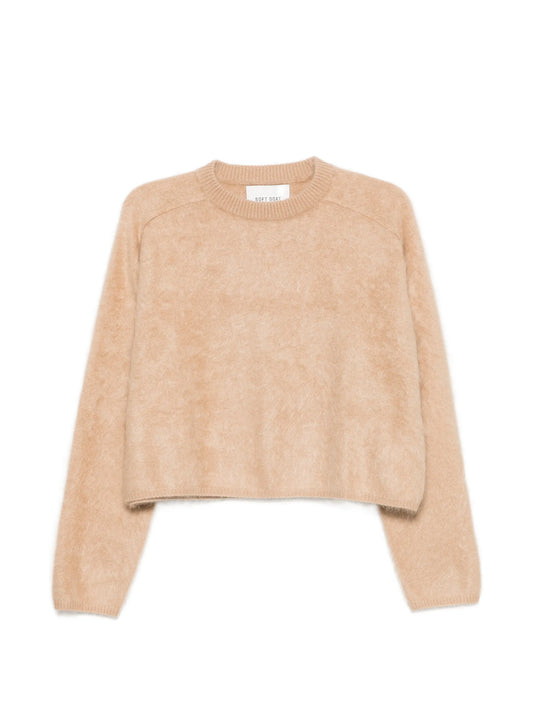 brushed-finish crew-neck sweater