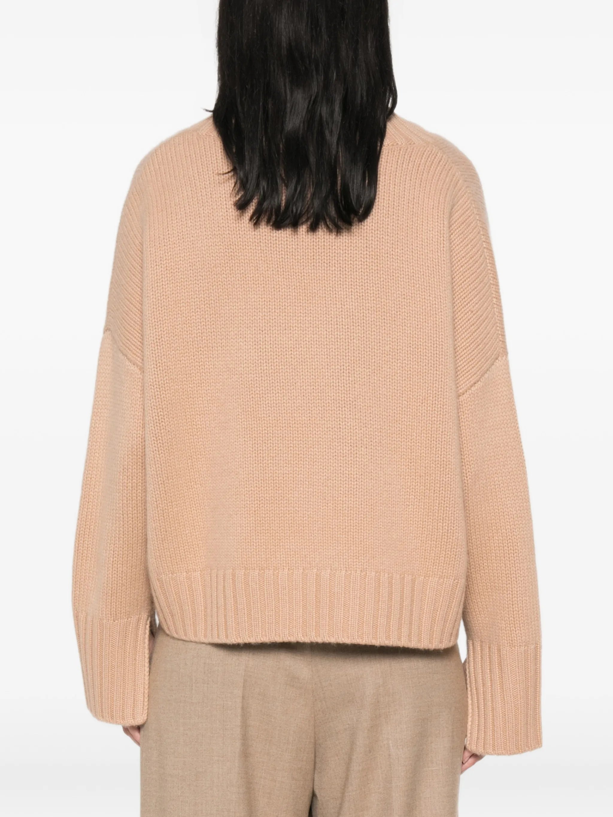 roll-neck ribbed-trim sweater