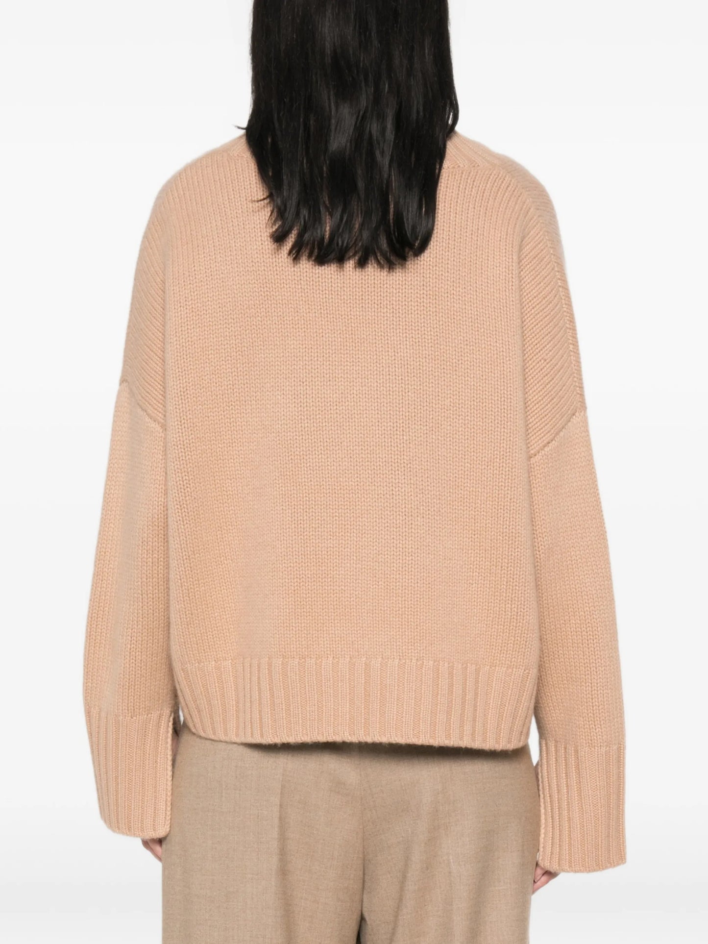 roll-neck ribbed-trim sweater