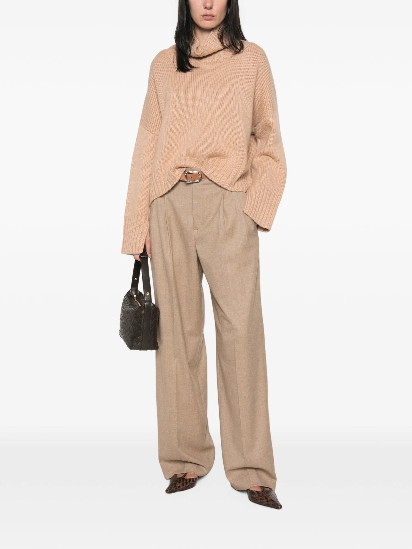 roll-neck ribbed-trim sweater
