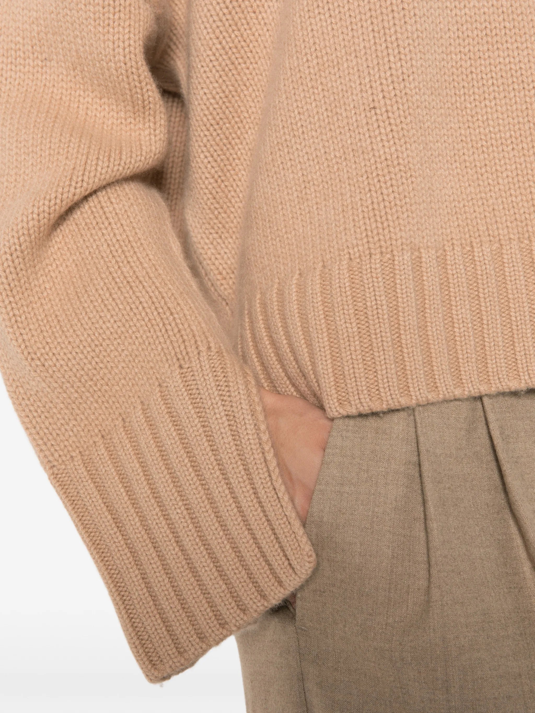 roll-neck ribbed-trim sweater
