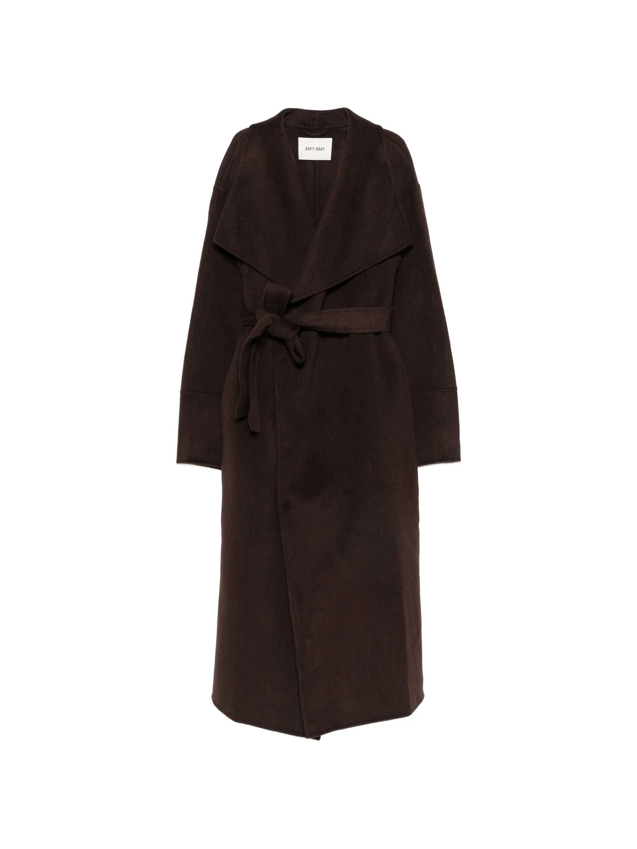 belted shawl-collar coat