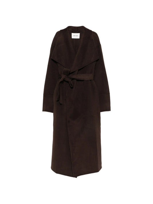 belted shawl-collar coat