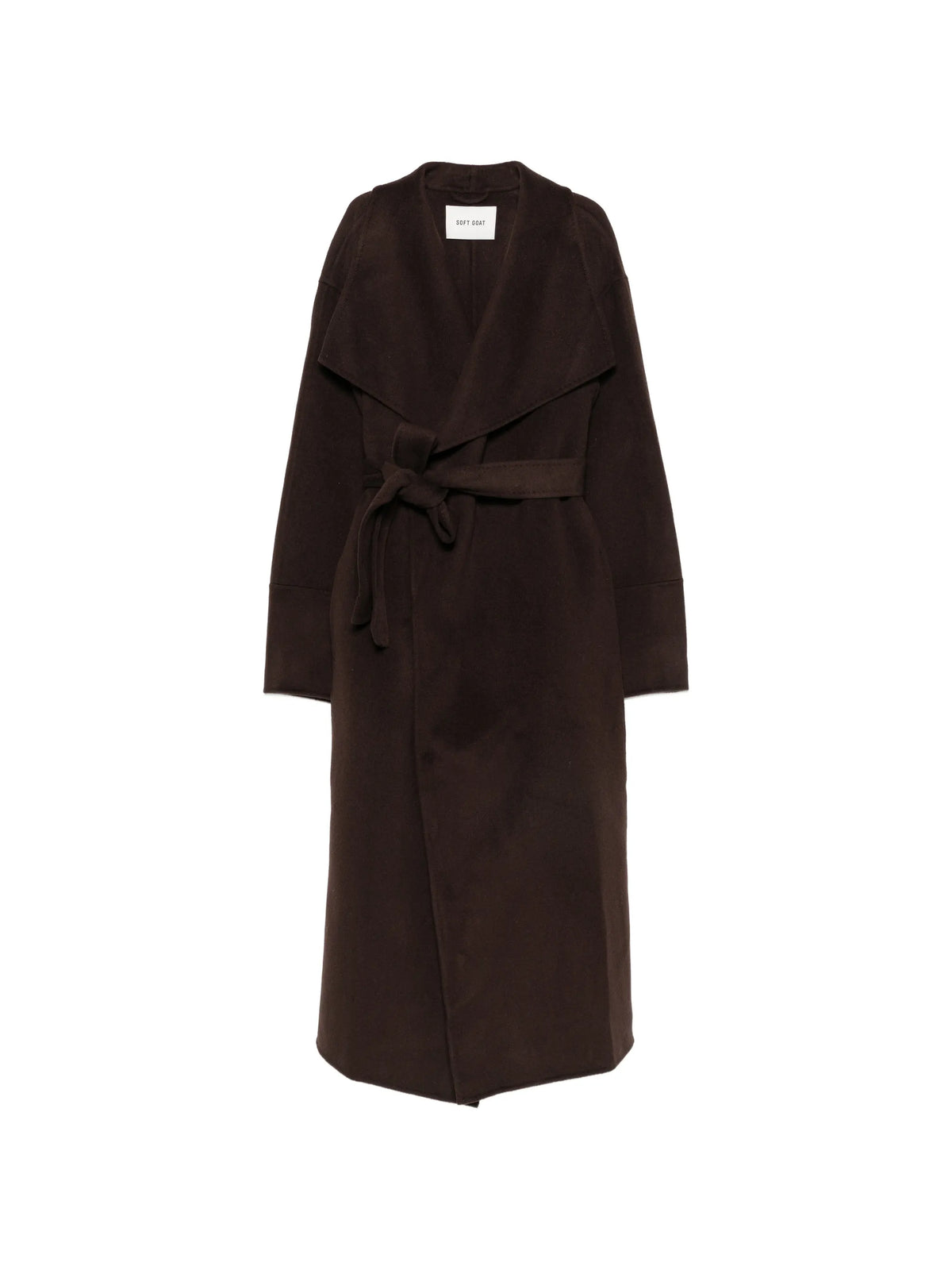 belted shawl-collar coat