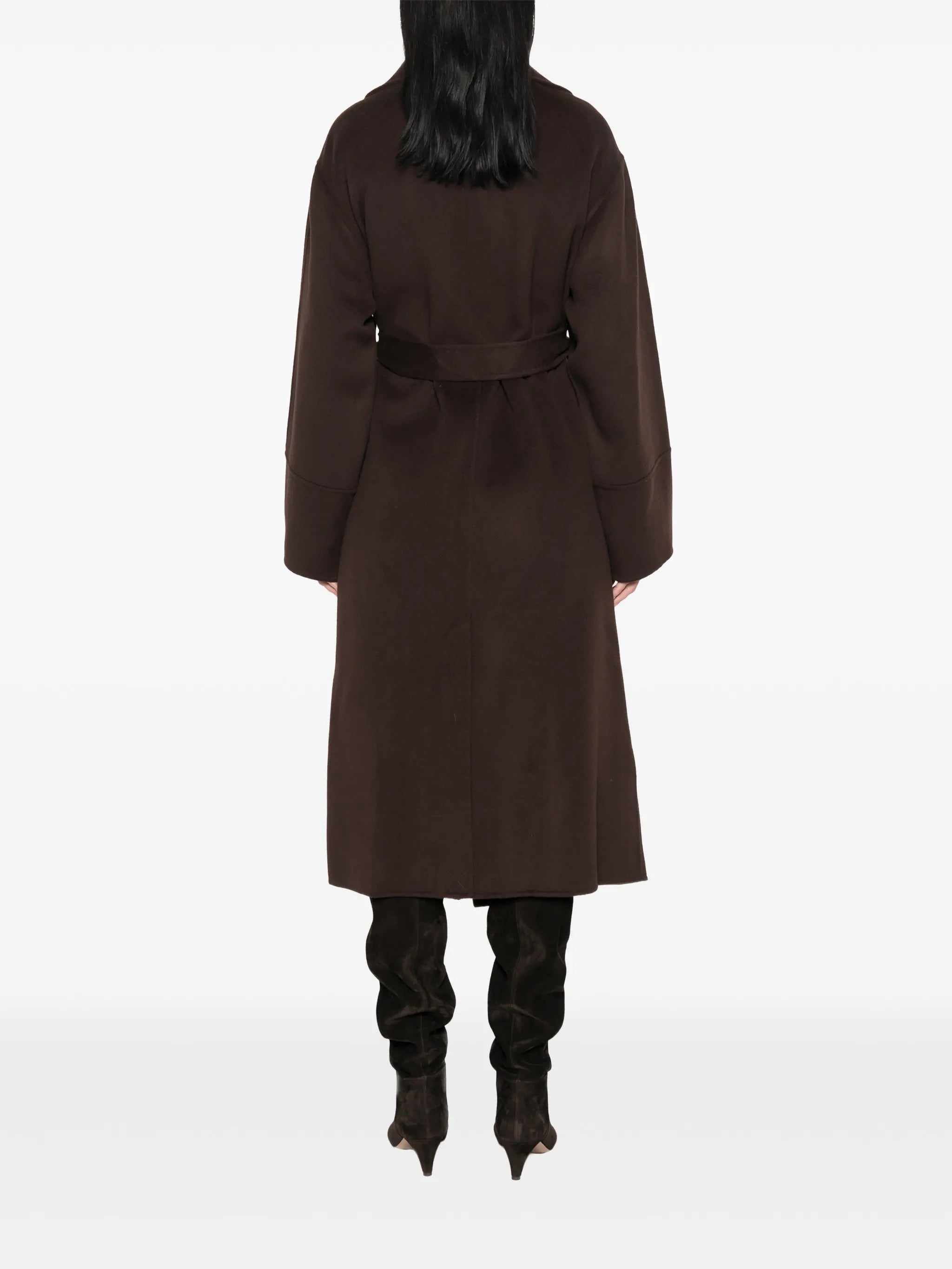 belted shawl-collar coat