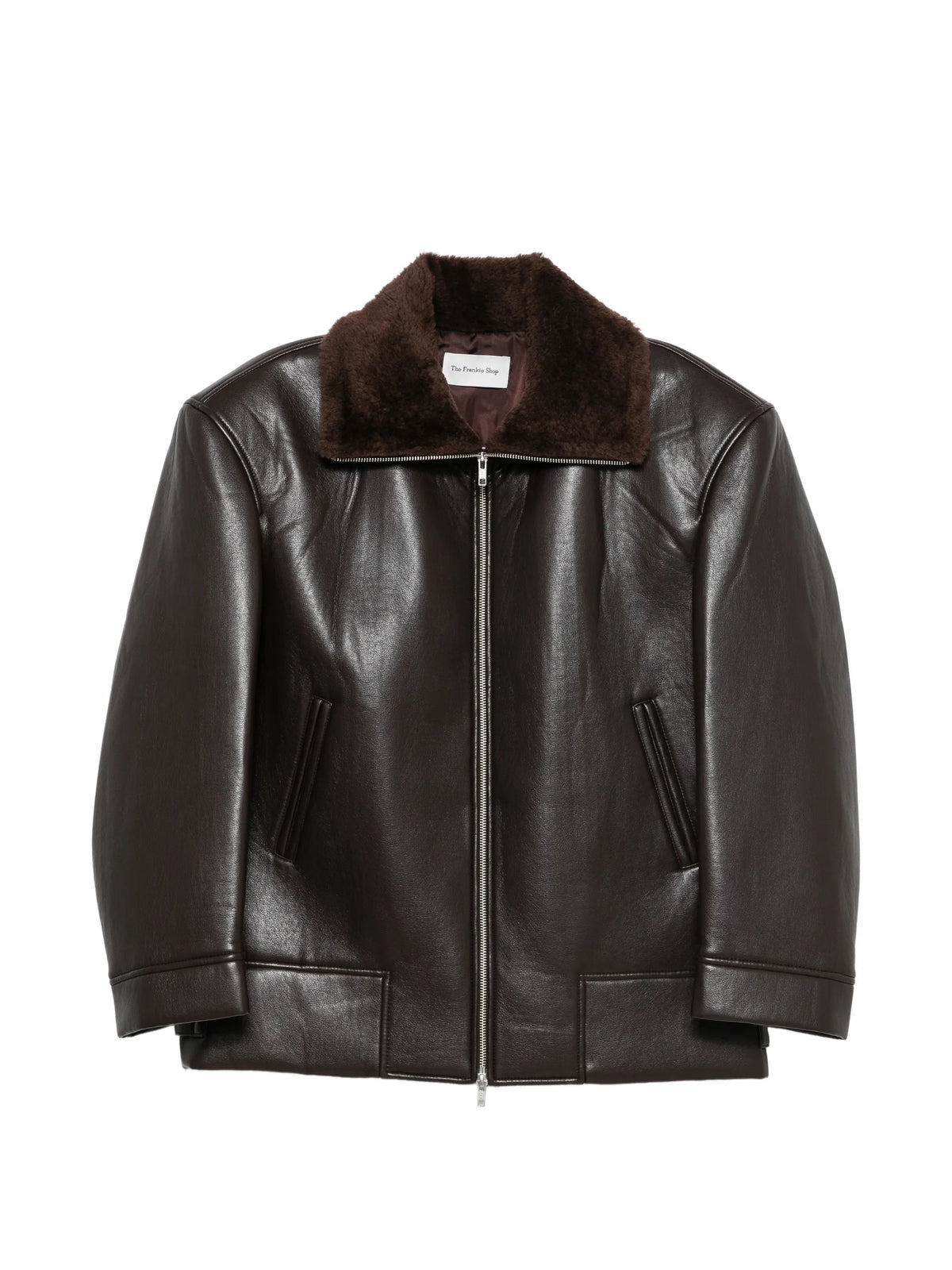 Aspen shearling-collar faux-leather jacket