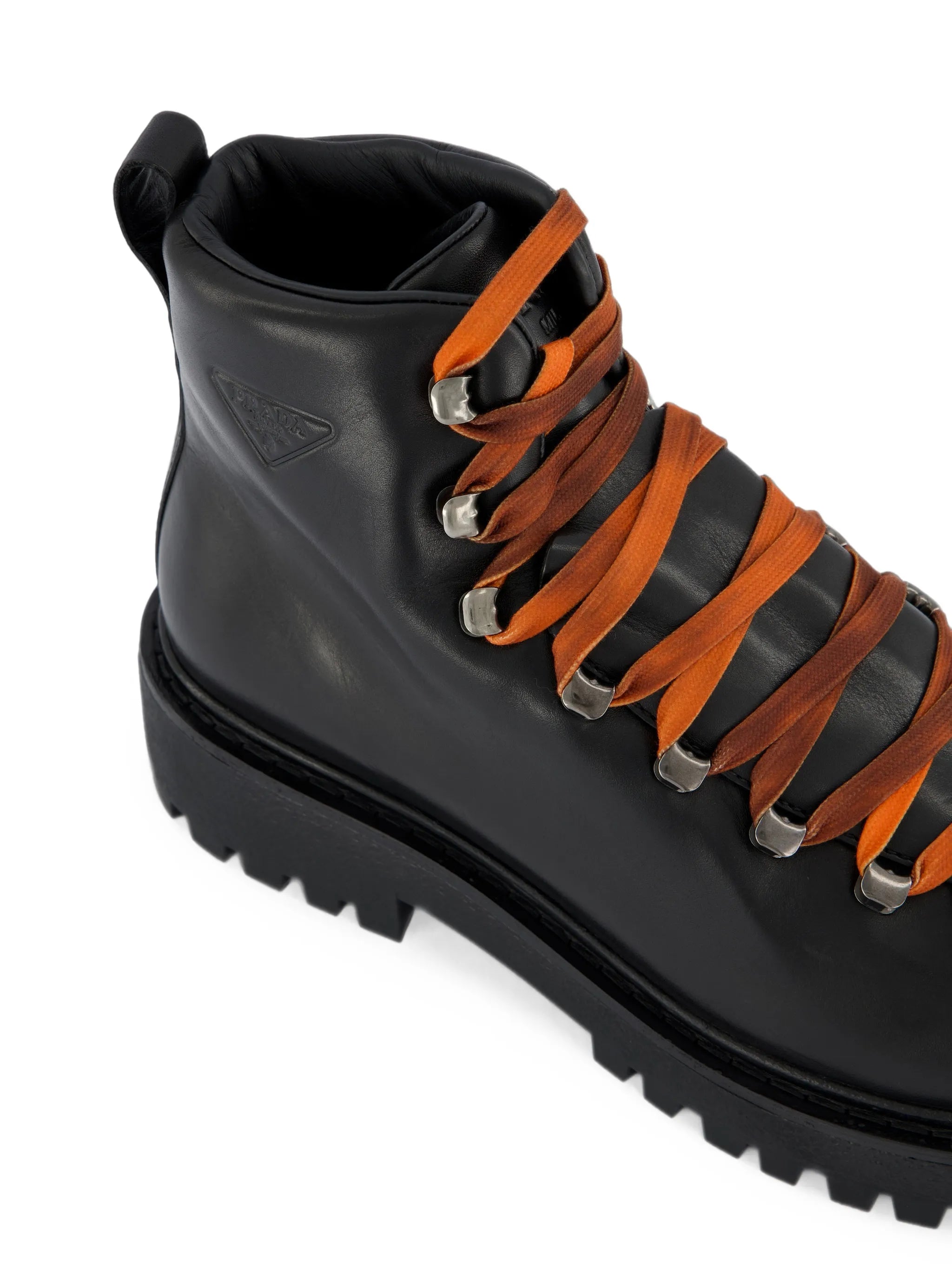 logo-embossed leather boots