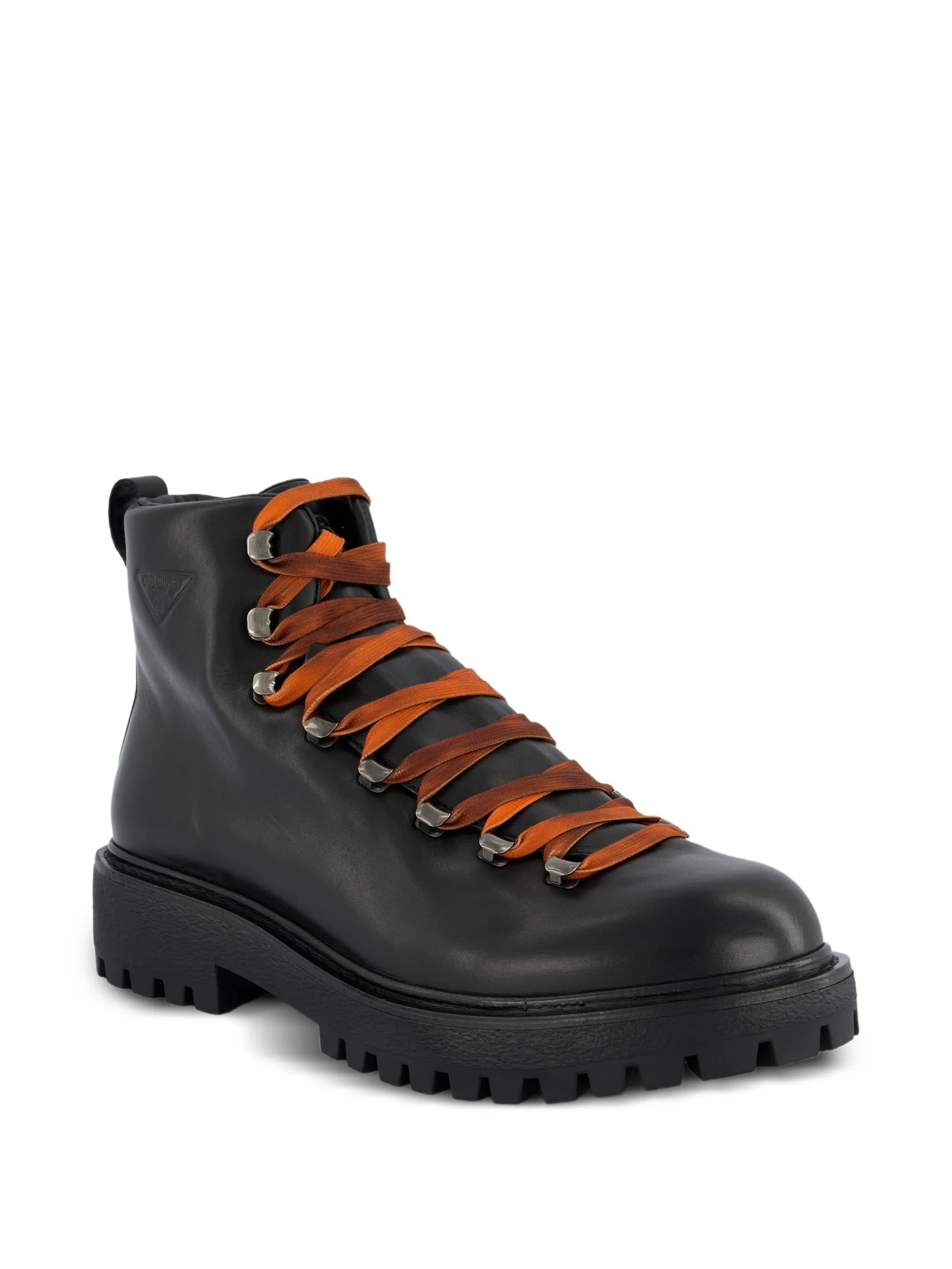 logo-embossed leather boots