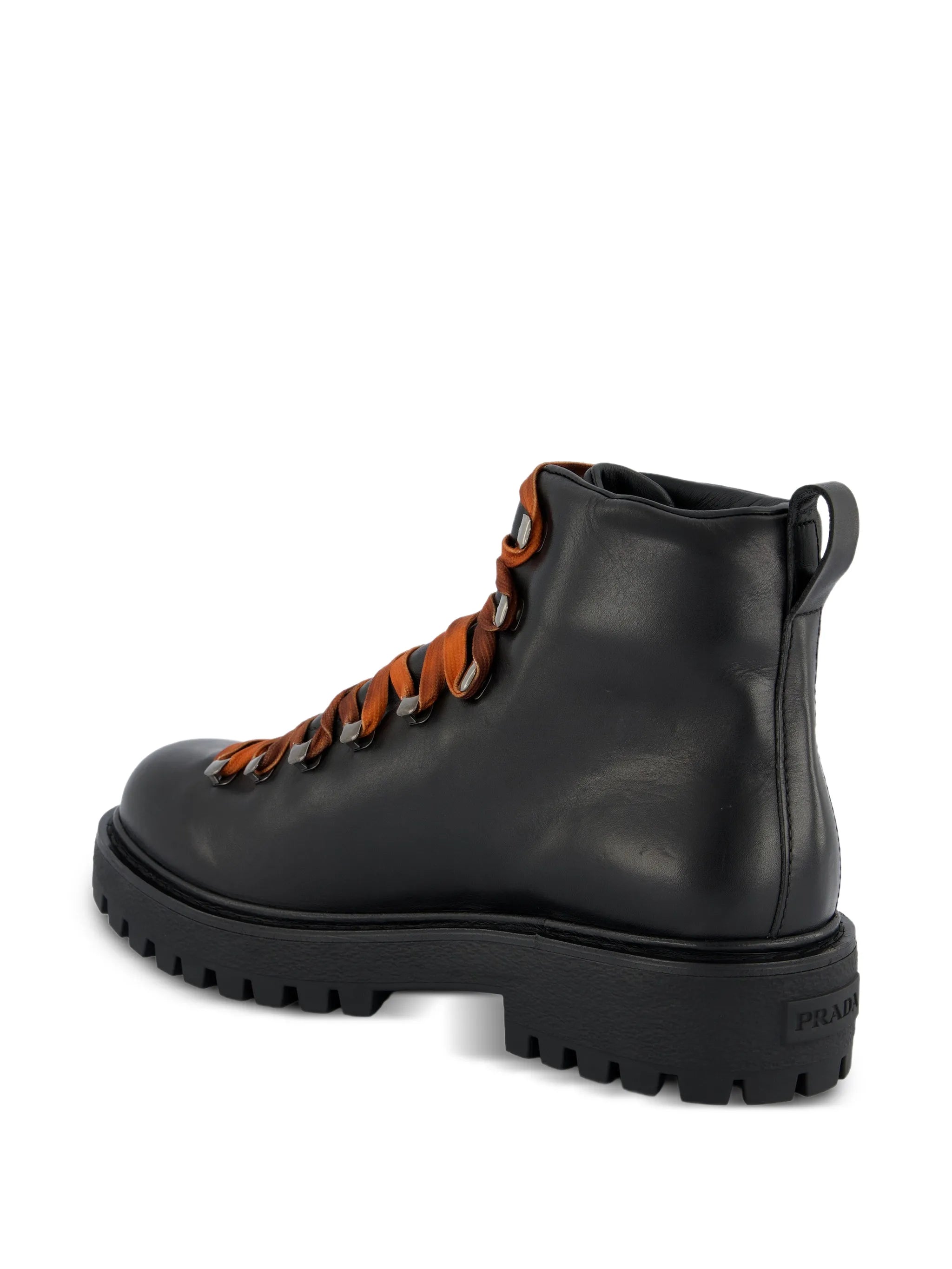 antiqued leather lace-up ankle boots